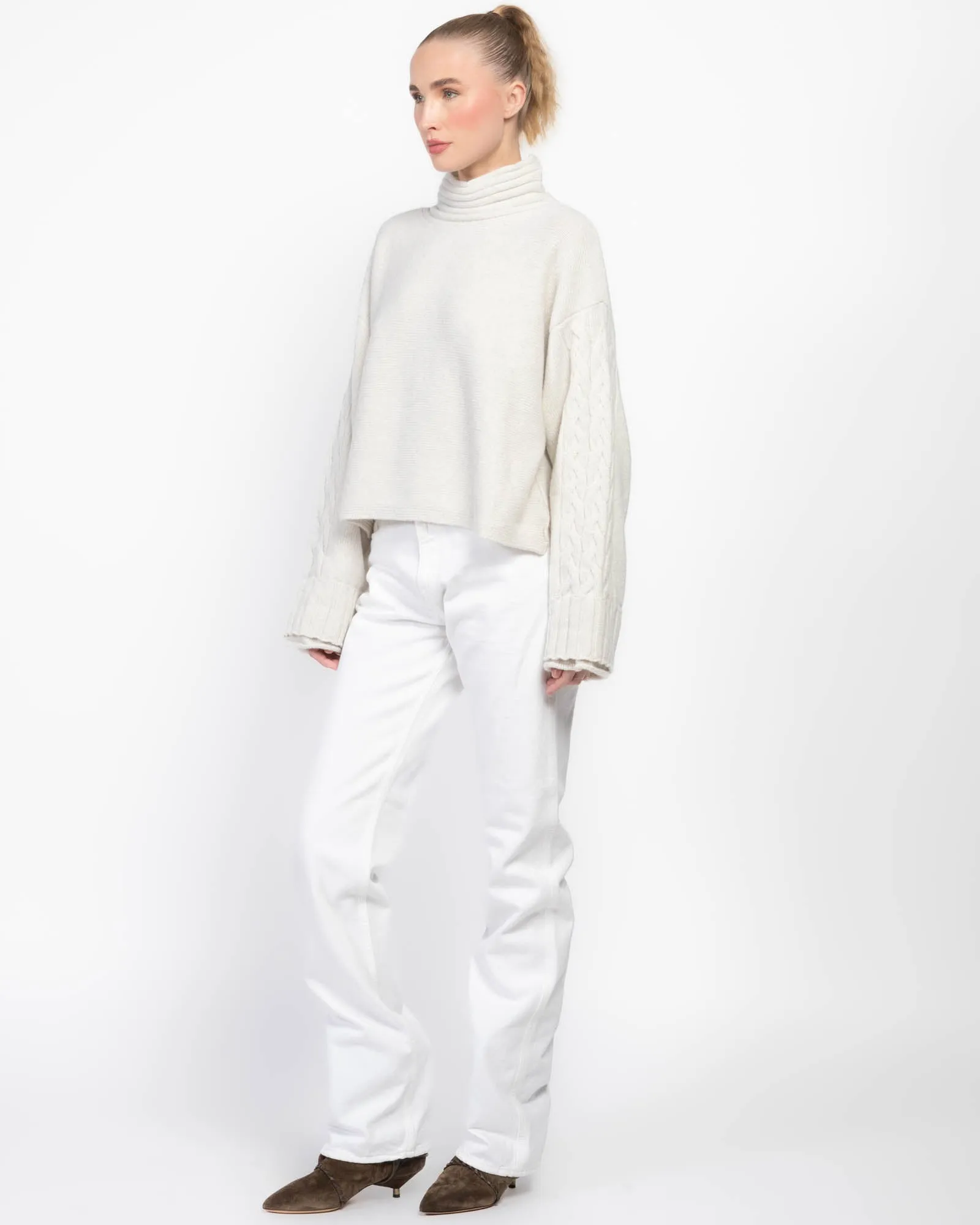 Double Cuff Crop Sweater sold by TNT Fashion product image thumbnail 4