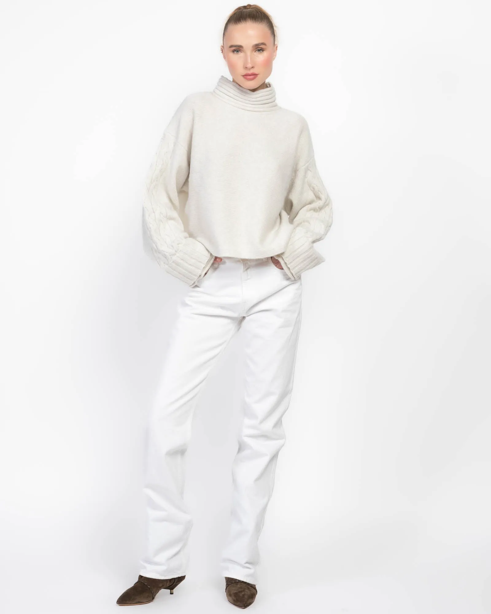 Double Cuff Crop Sweater sold by TNT Fashion product image thumbnail 2