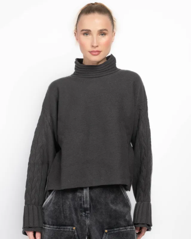 Double Cuff Crop Sweater sold by TNT Fashion