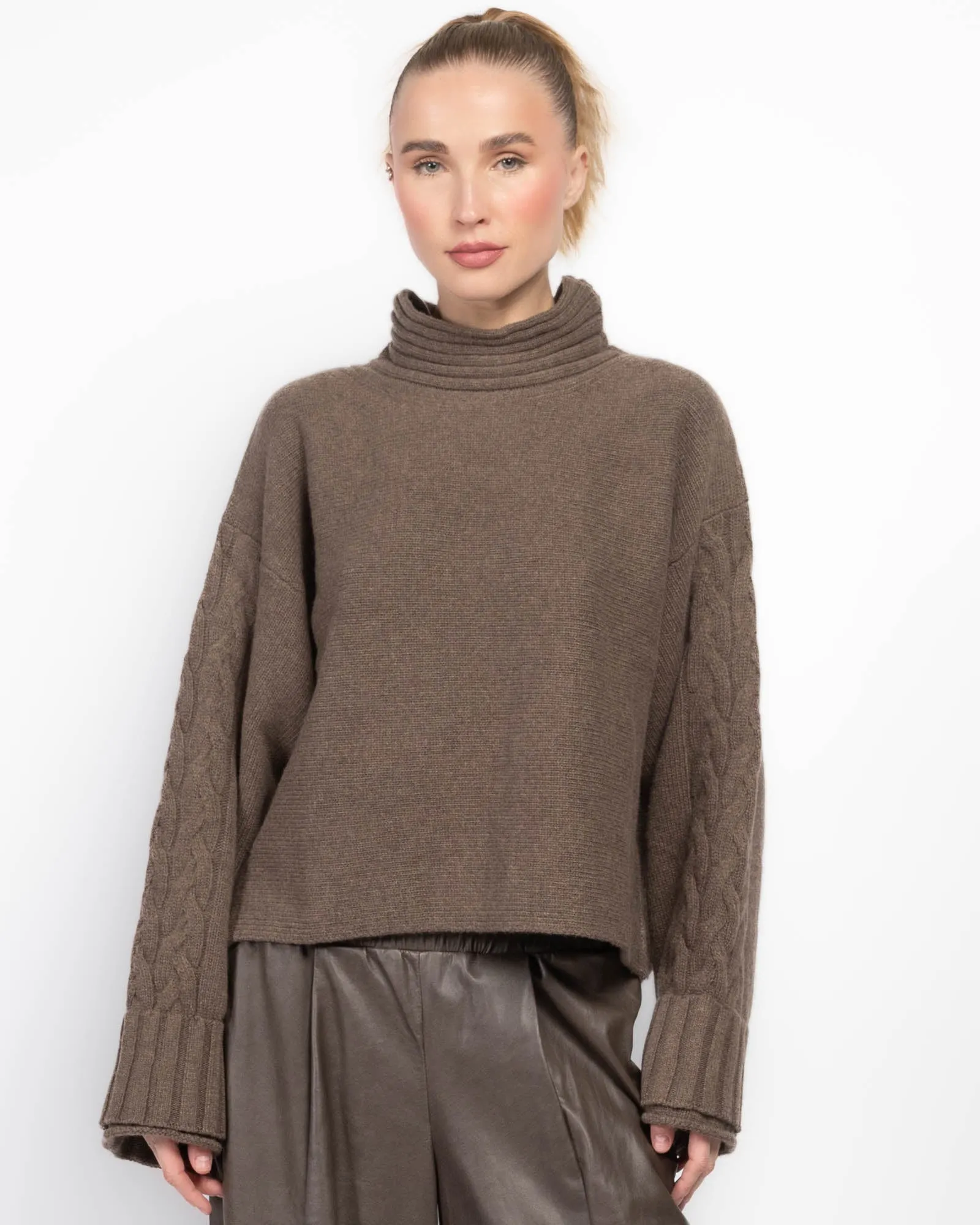 Double Cuff Crop Sweater sold by TNT Fashion