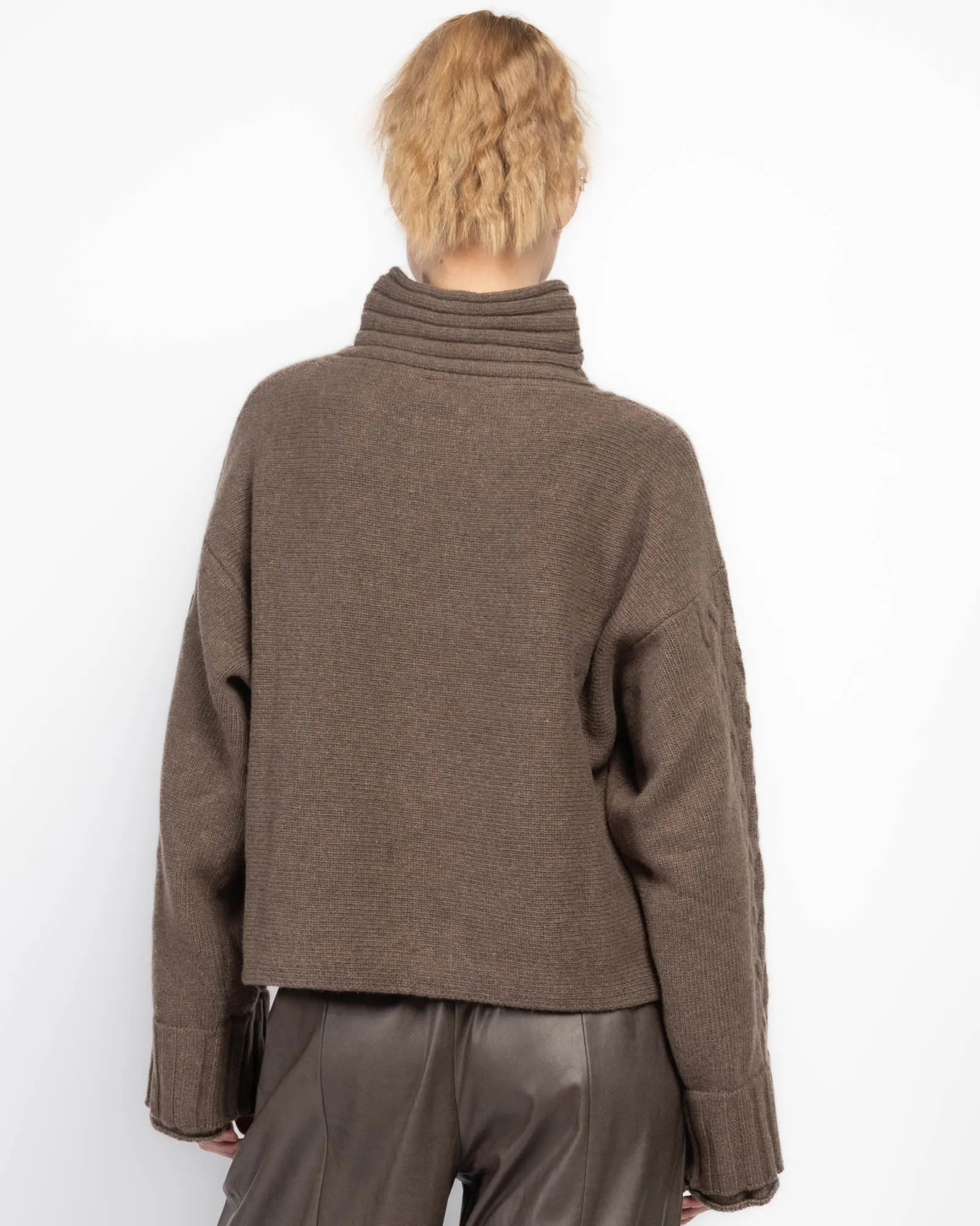 Double Cuff Crop Sweater sold by TNT Fashion product image thumbnail 3