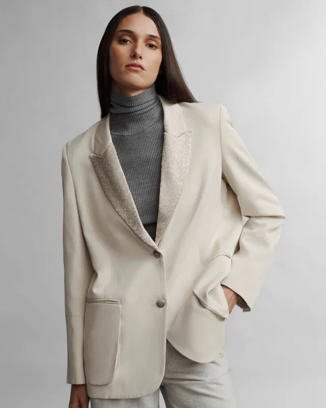 Sweet Pea With Beaded Lapel Blazer sold by TNT Fashion