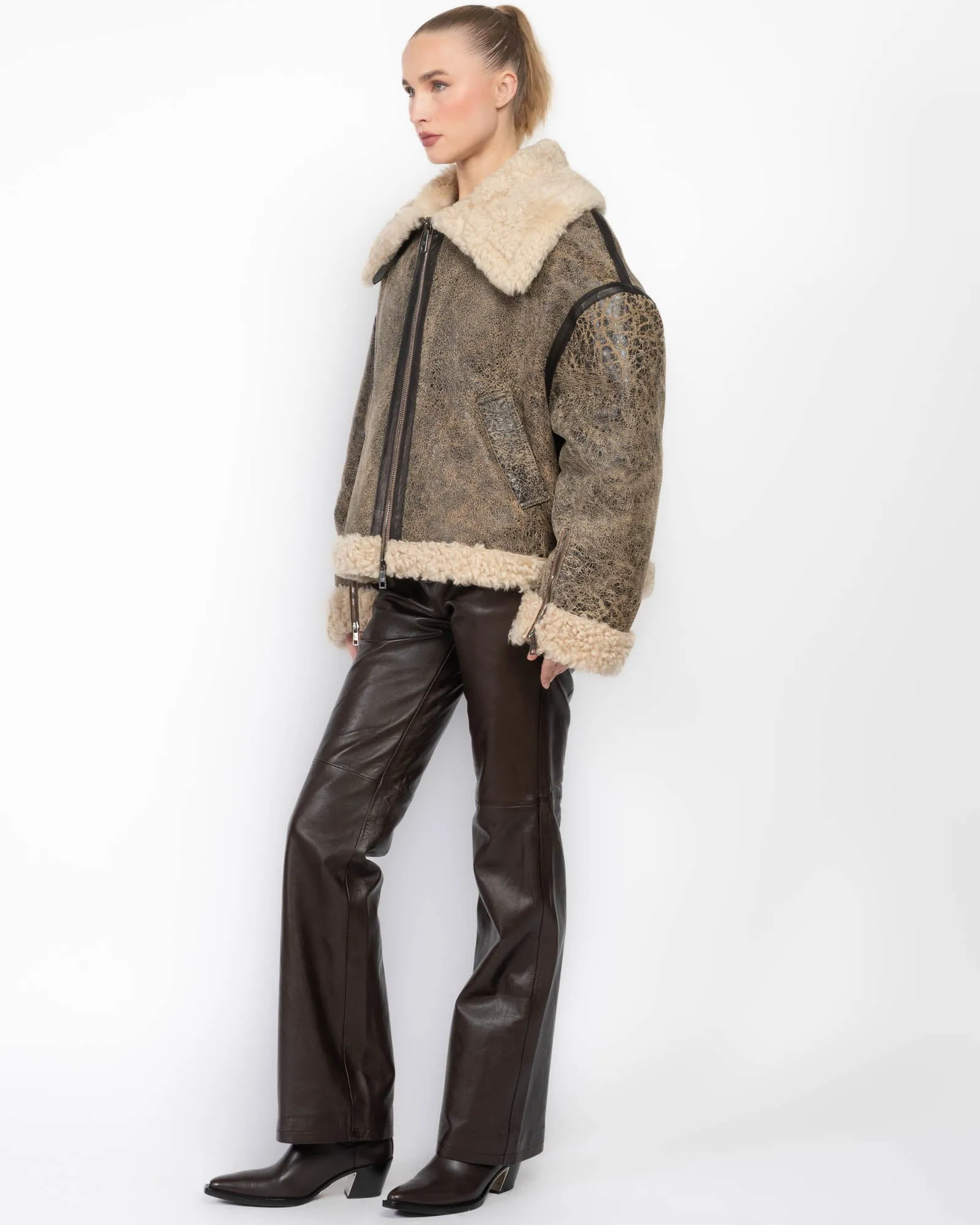 Oversized Shearling Trim Jacket sold by TNT Fashion product image thumbnail 4