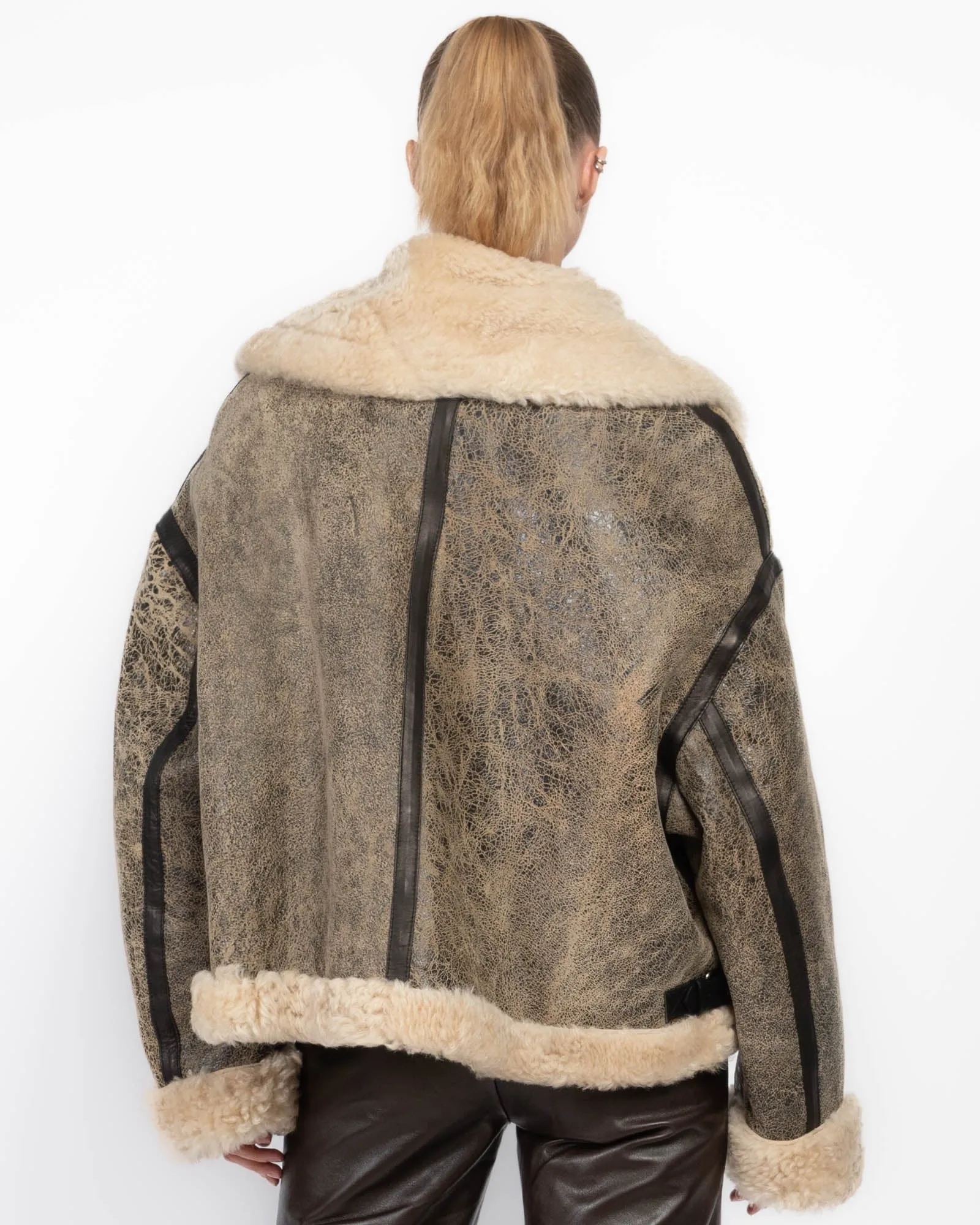 Oversized Shearling Trim Jacket sold by TNT Fashion product image thumbnail 3