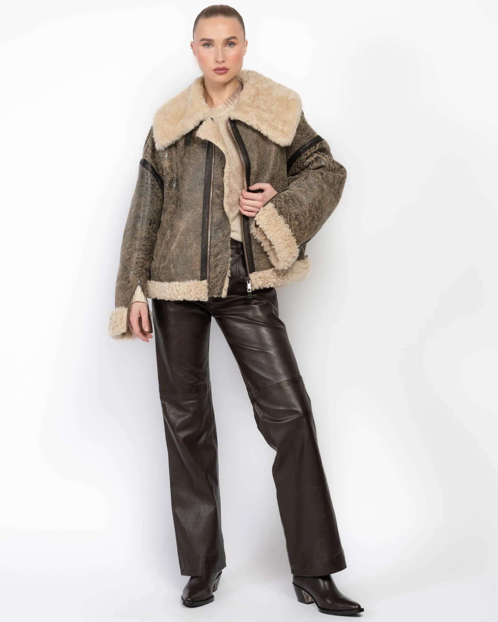 Oversized Shearling Trim Jacket sold by TNT Fashion product image thumbnail 2