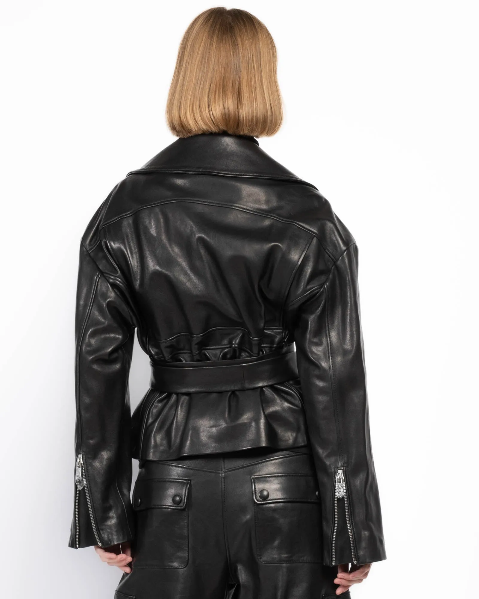 Oversized Leather Biker Jacket sold by TNT Fashion product image thumbnail 3