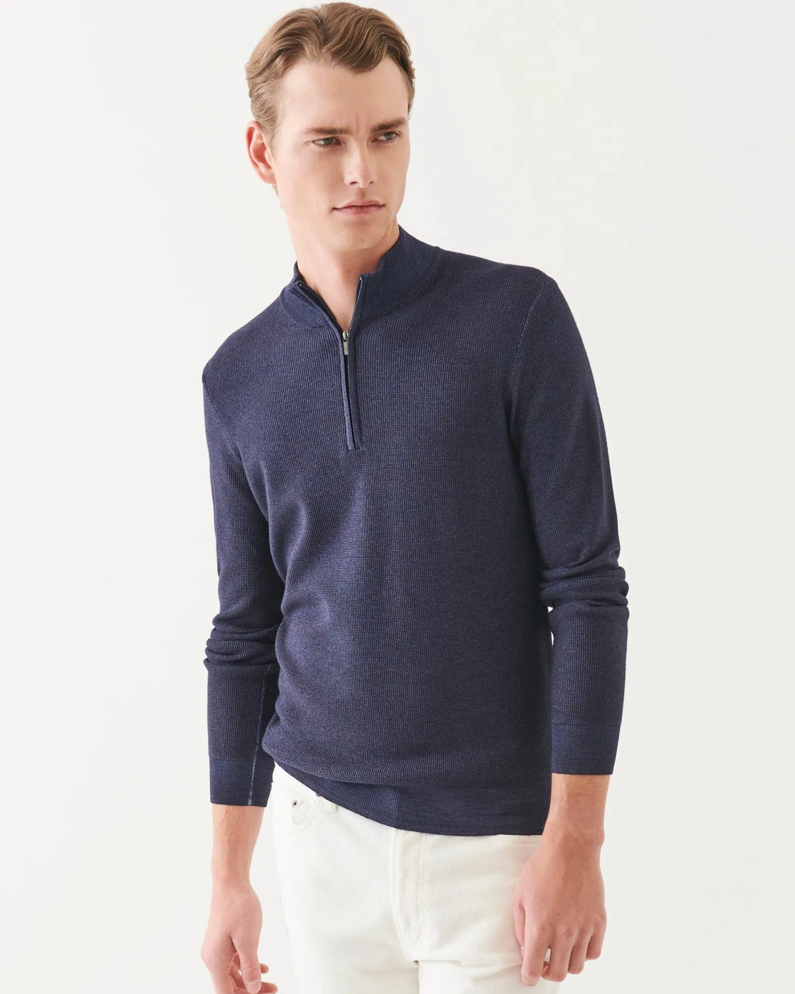 Textured Knit 1/4 Zp Sweater sold by TNT Fashion