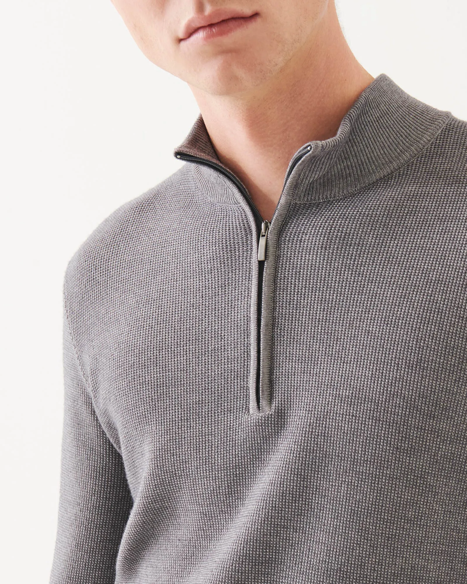 Textured Knit 1/4 Zp Sweater sold by TNT Fashion product image thumbnail 4