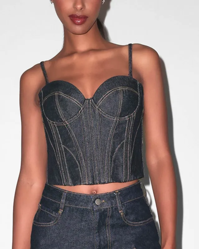 Denim Bustier Top sold by TNT Fashion