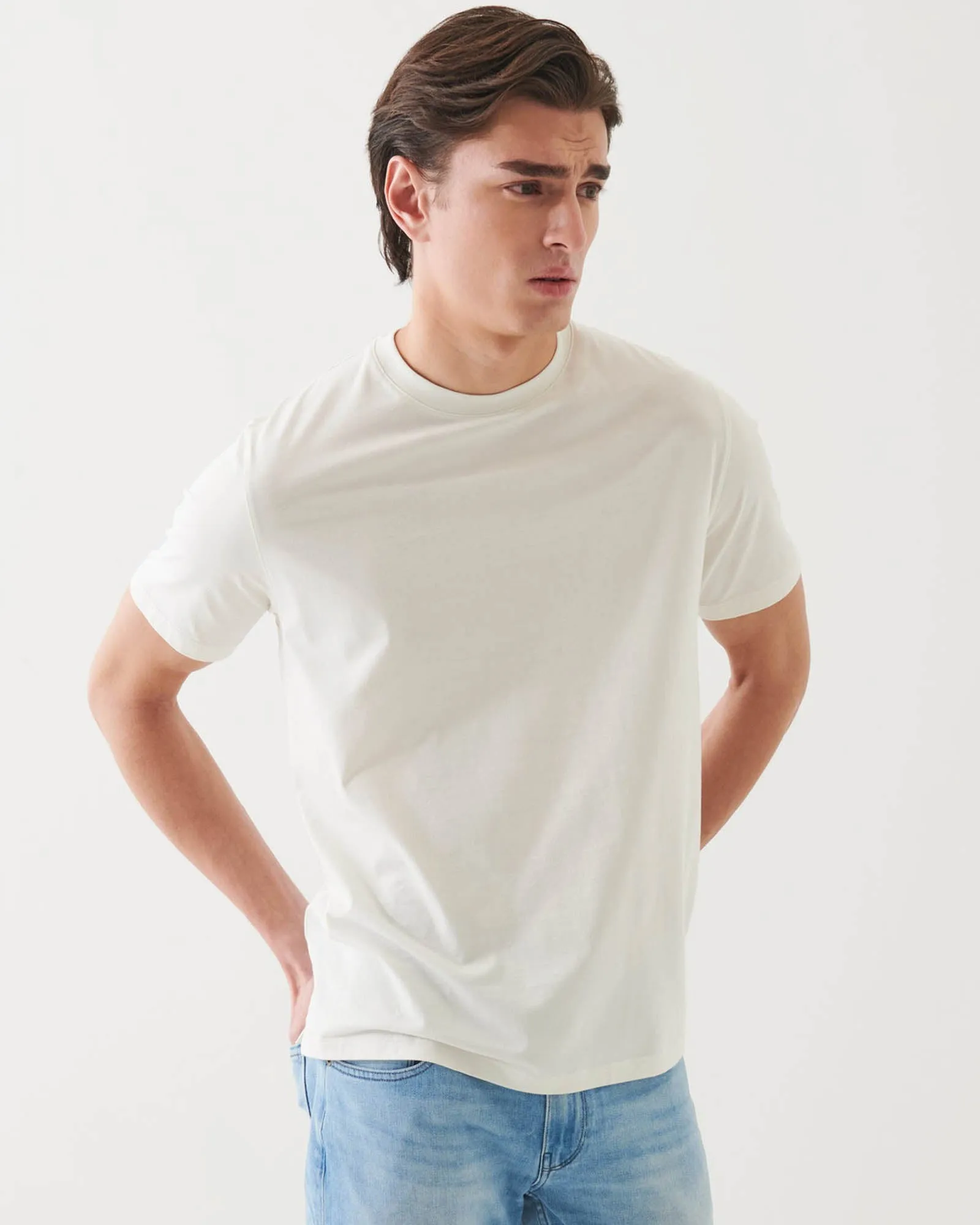 Organic Pima High Neck Crew Tee sold by TNT Fashion product image thumbnail 3