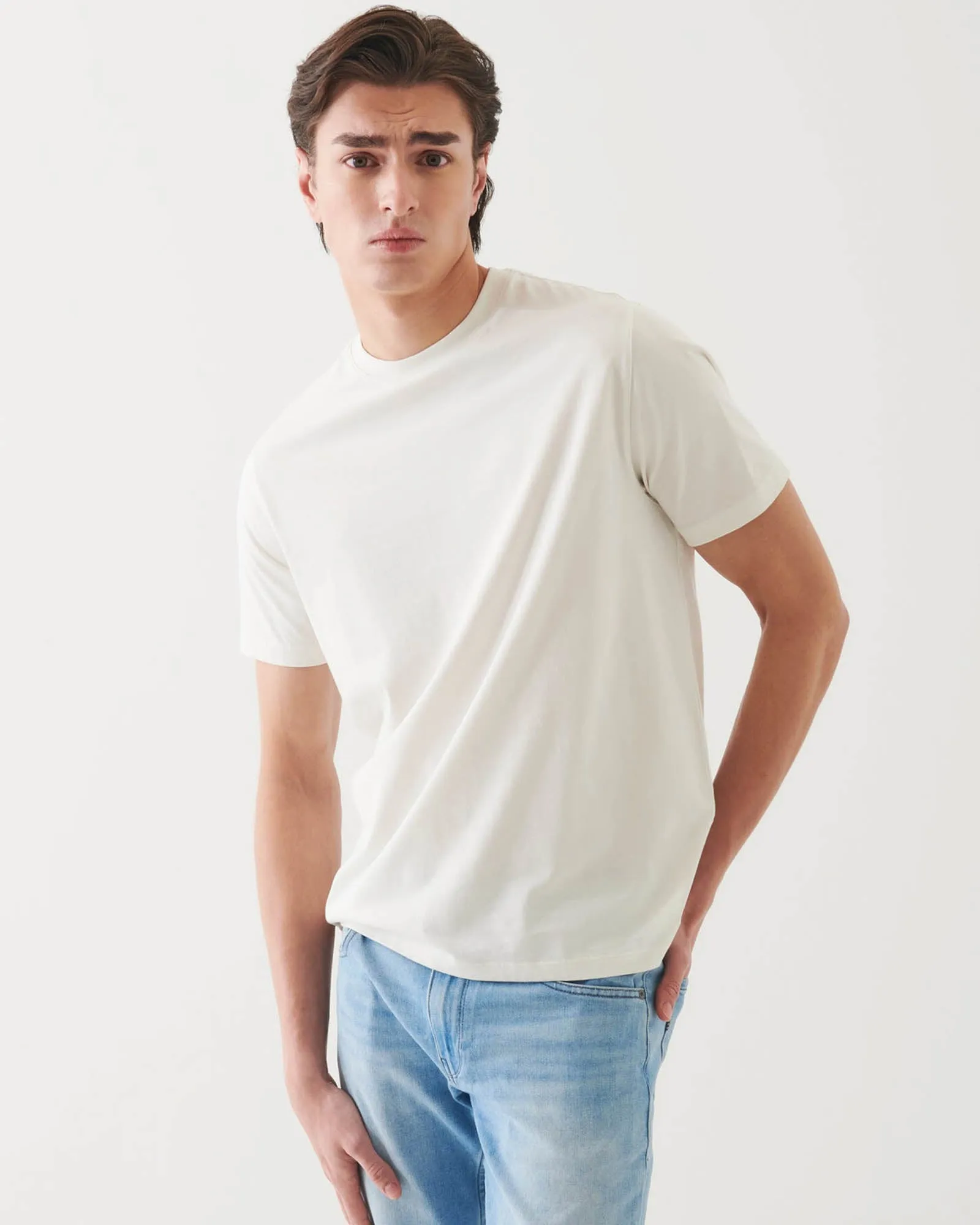 Organic Pima High Neck Crew Tee sold by TNT Fashion product image thumbnail 2