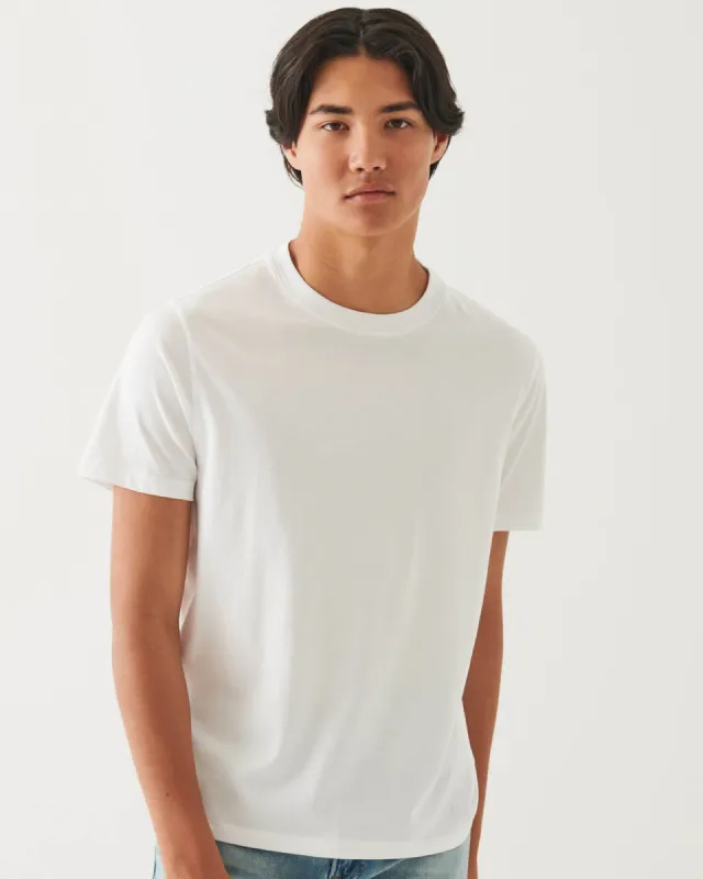 Organic Pima High Neck Crew Tee sold by TNT Fashion