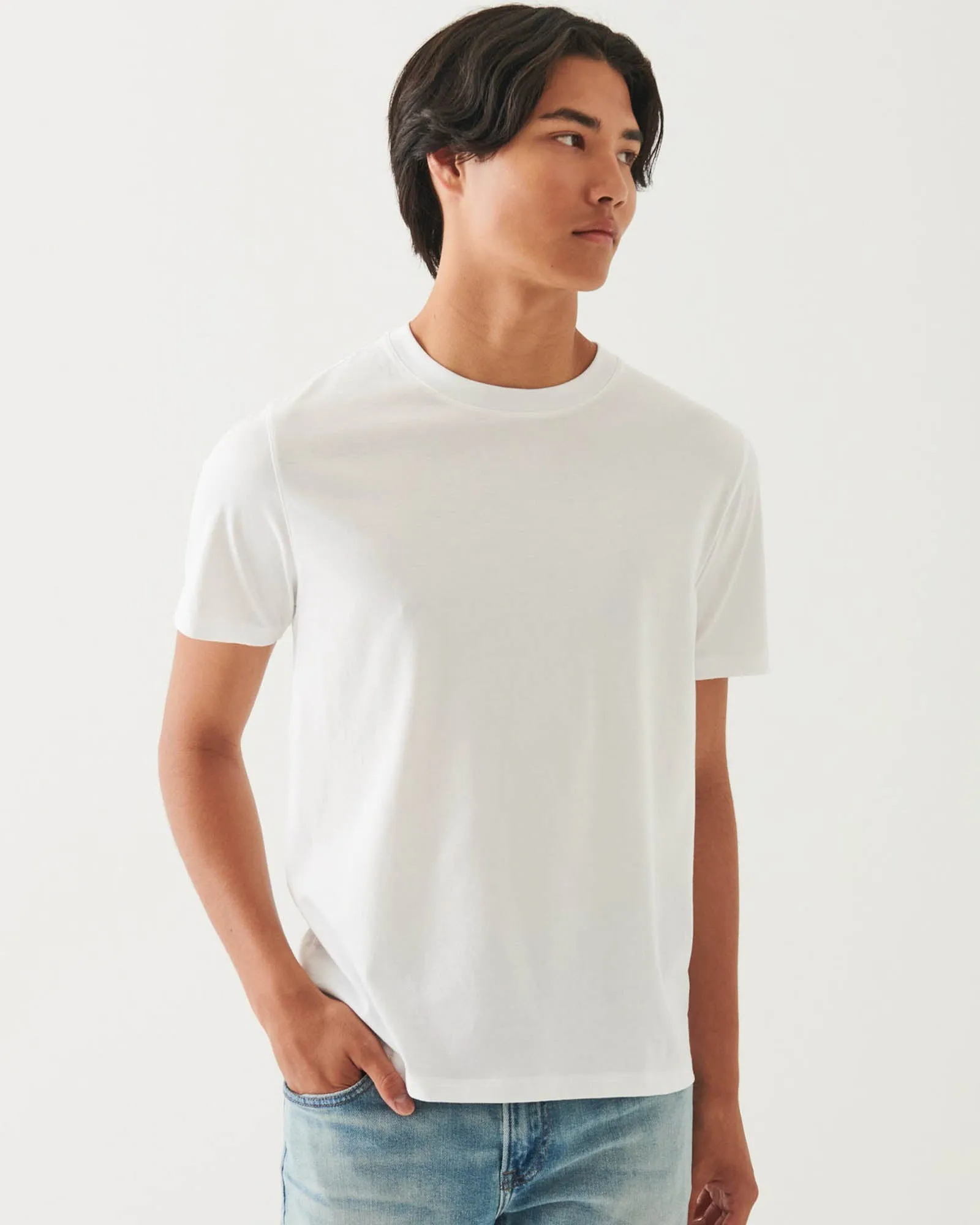 Organic Pima High Neck Crew Tee sold by TNT Fashion product image thumbnail 3