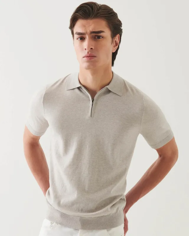 Short Sleeve Zip Polo Sweater sold by TNT Fashion