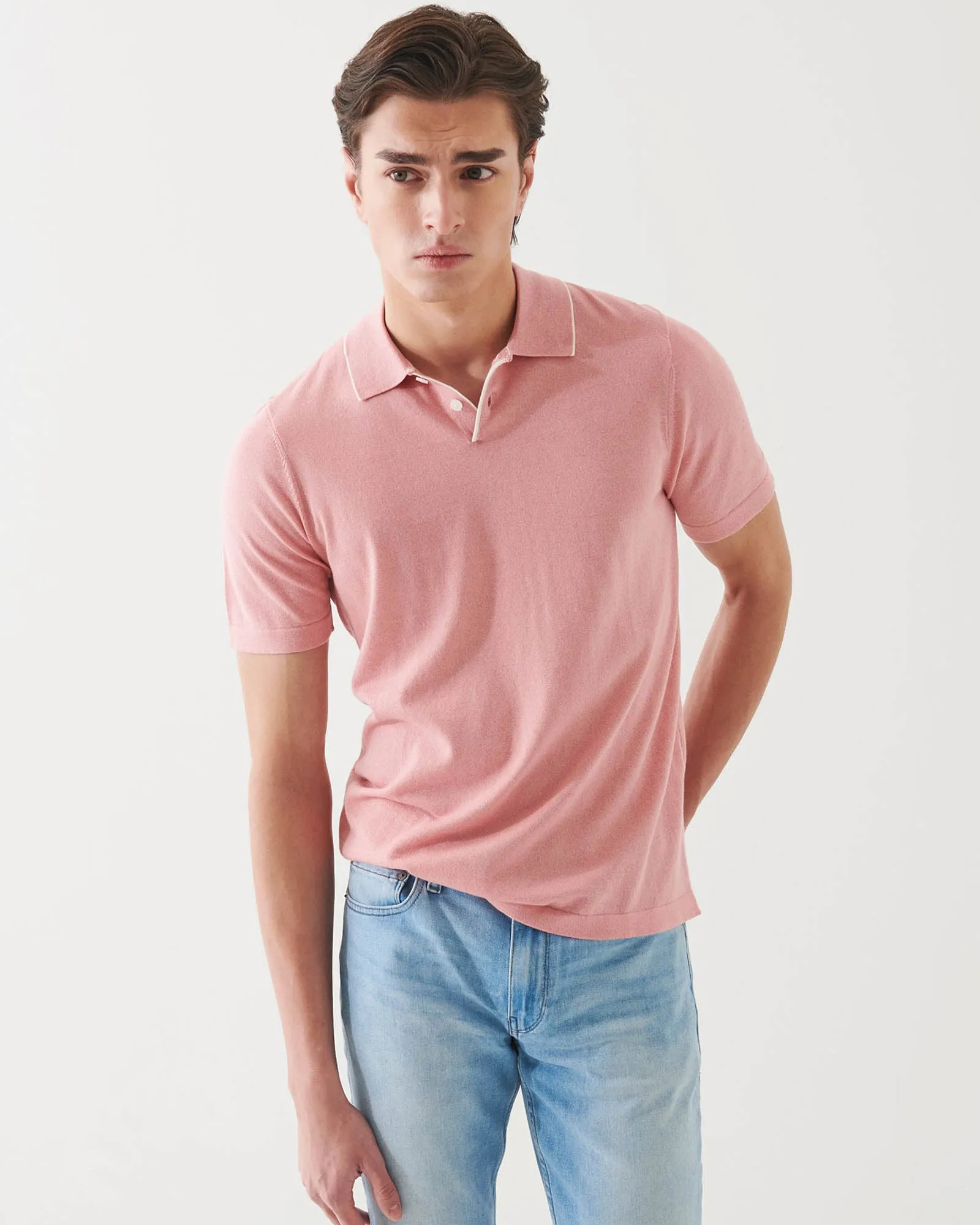 Short Sleeve Cotton Knit 14 Gauge Polo sold by TNT Fashion product image thumbnail 2