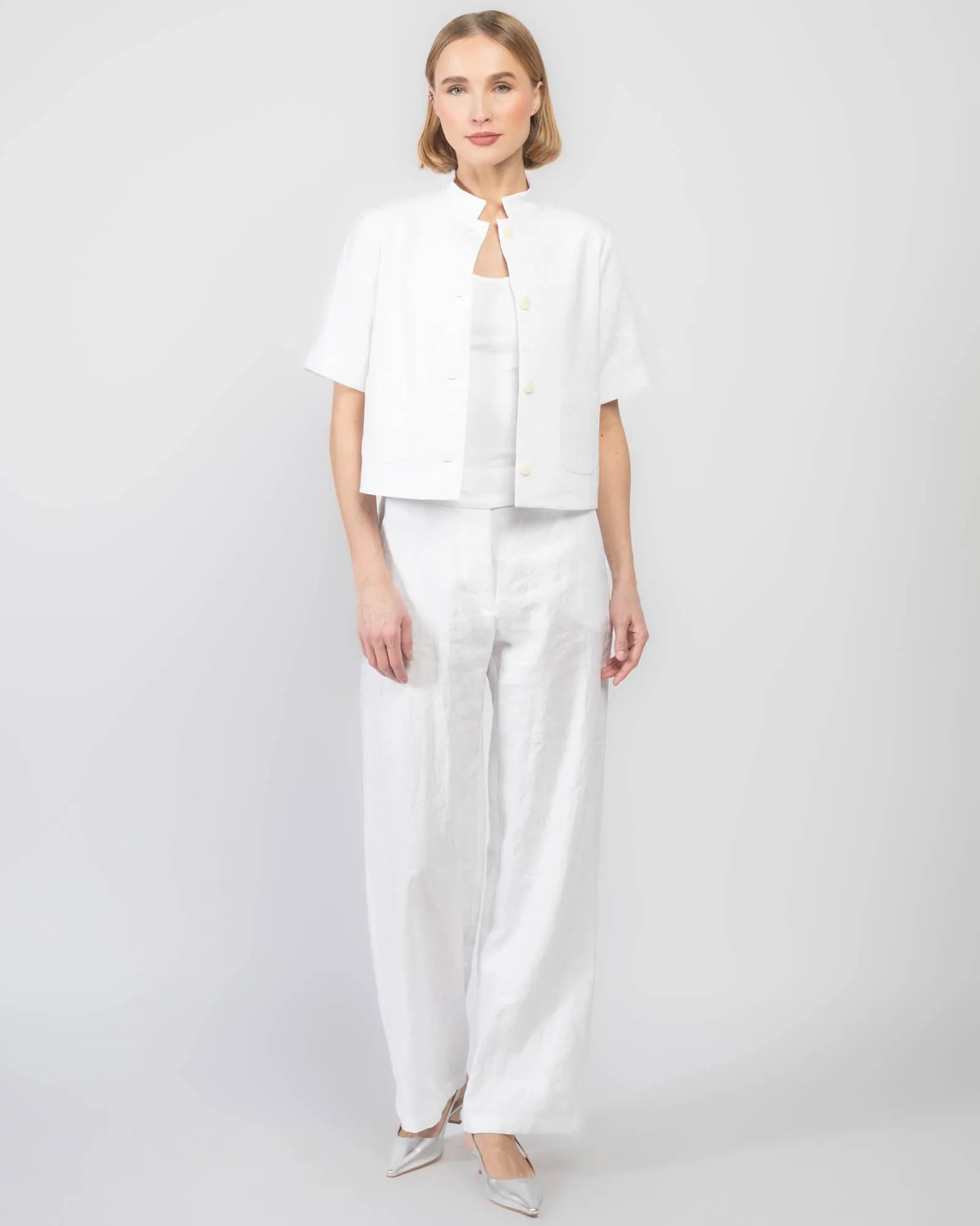 Short Sleeve Linen Jacket sold by TNT Fashion product image thumbnail 2