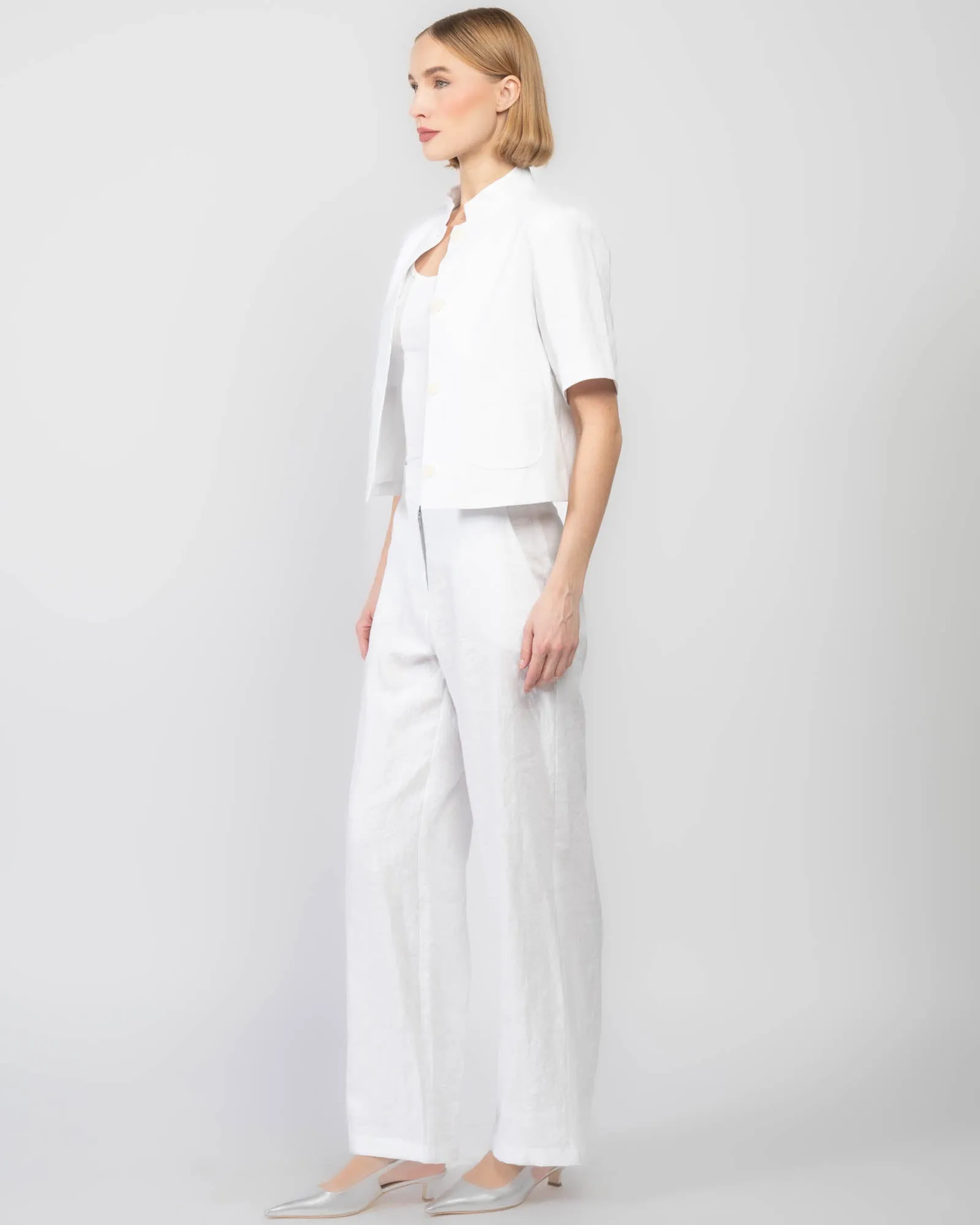 Short Sleeve Linen Jacket sold by TNT Fashion product image thumbnail 4