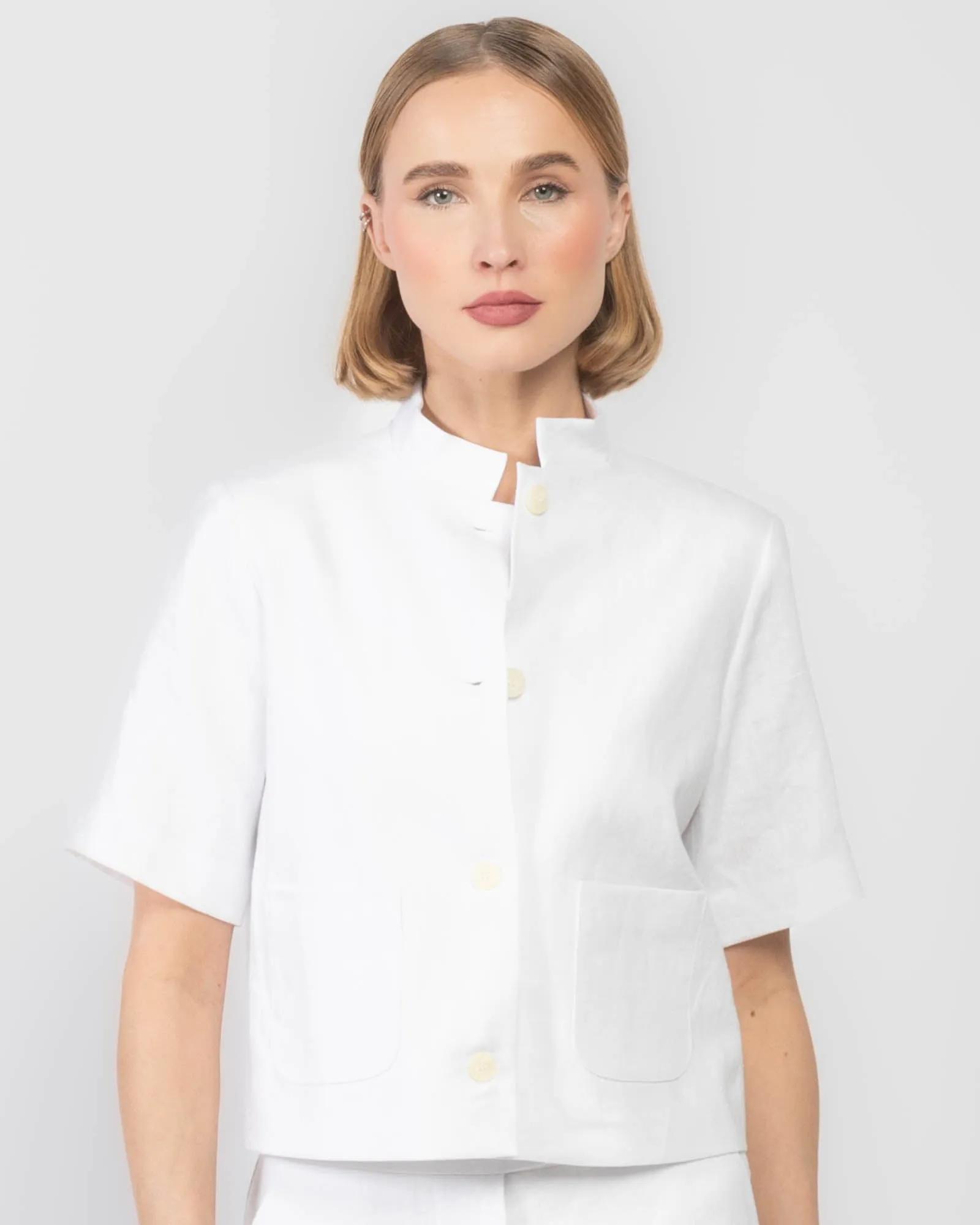 Short Sleeve Linen Jacket sold by TNT Fashion