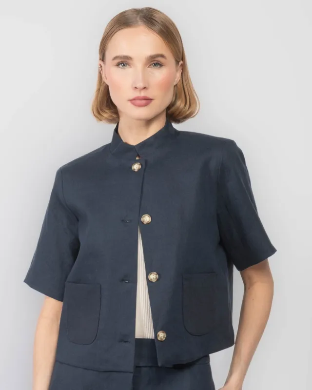 Short Sleeve Linen Jacket sold by TNT Fashion