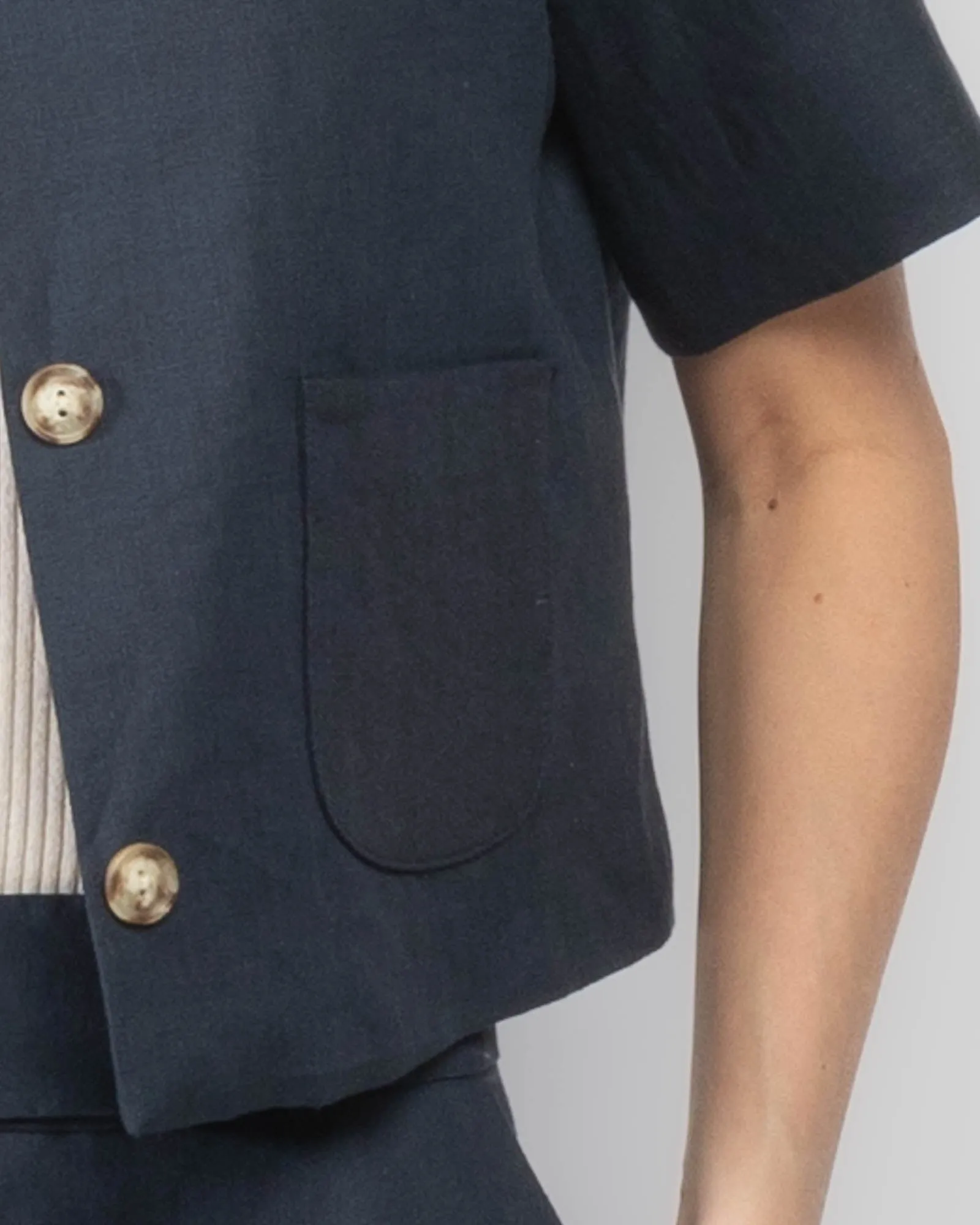 Short Sleeve Linen Jacket sold by TNT Fashion product image thumbnail 5