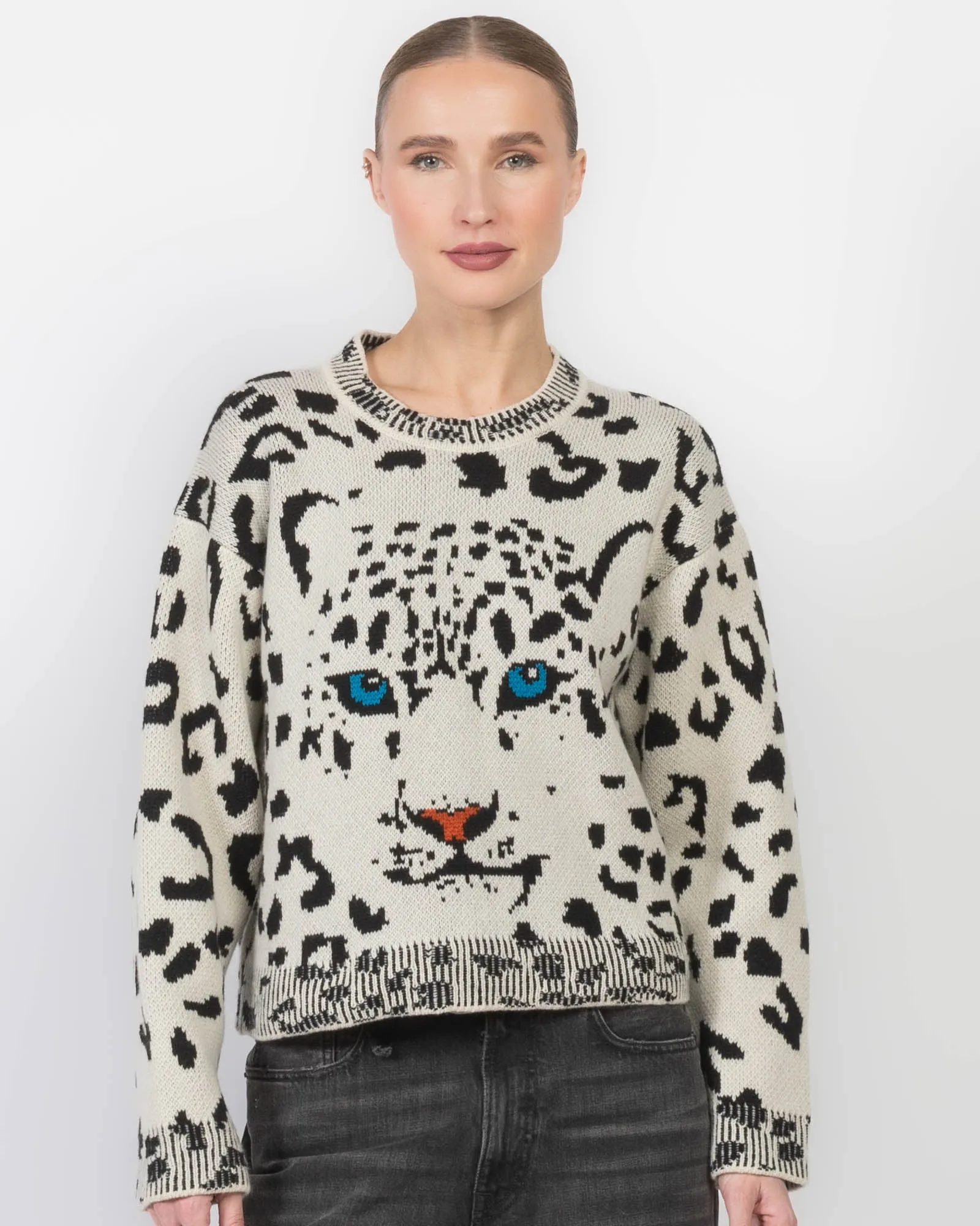 Snow Leopard Sweater sold by TNT Fashion