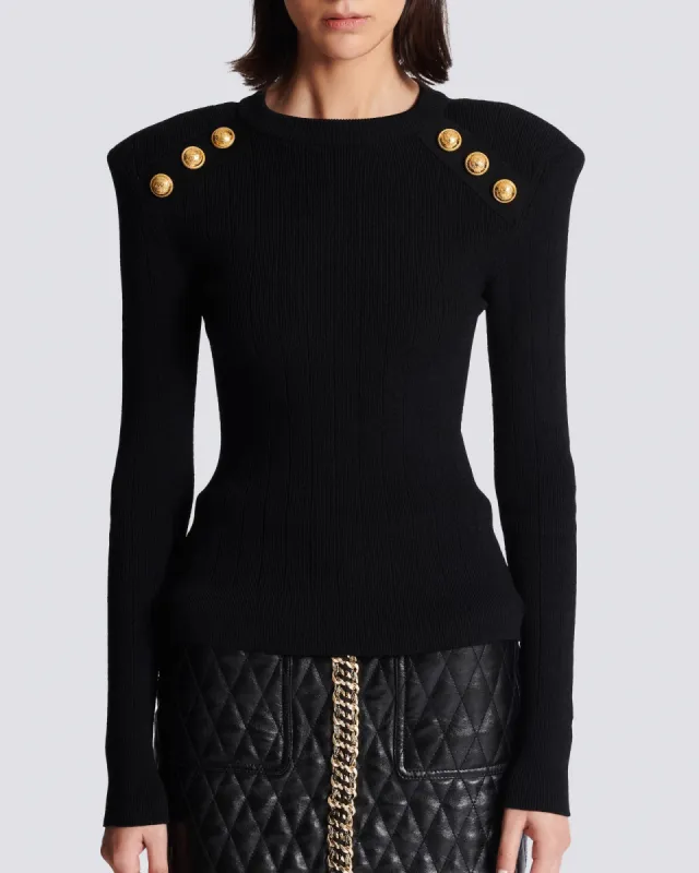 Button-Trimmed Turtleneck Sweater sold by TNT Fashion