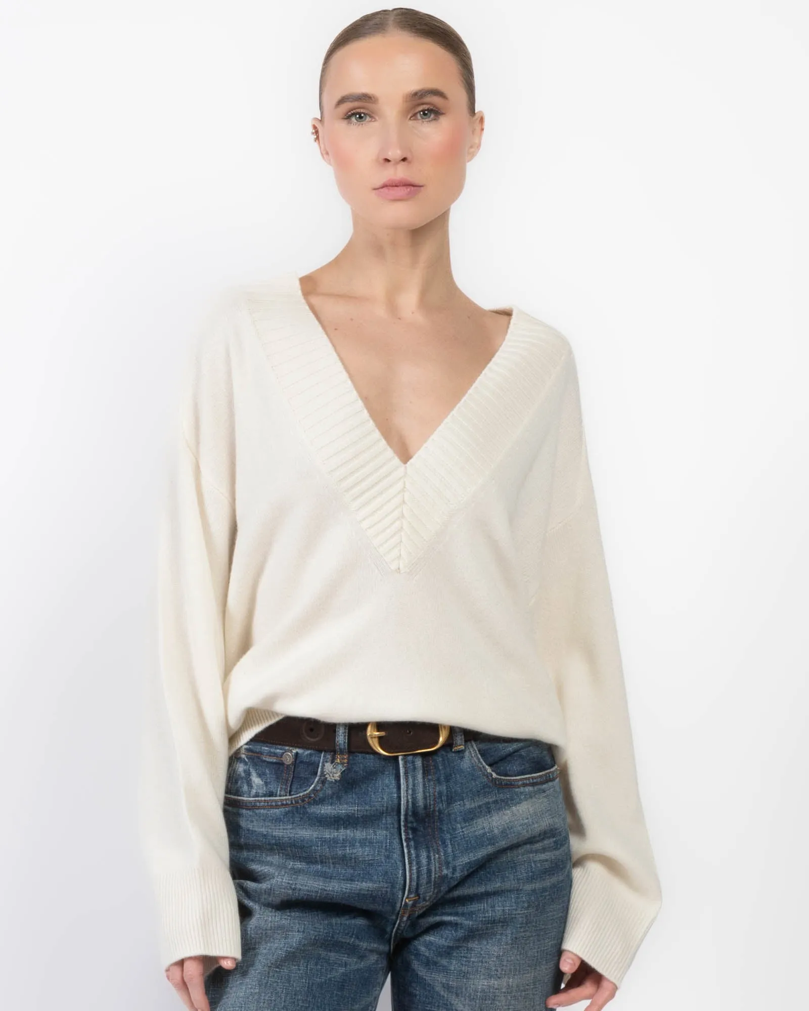 Deep V-Neck Sweater sold by TNT Fashion