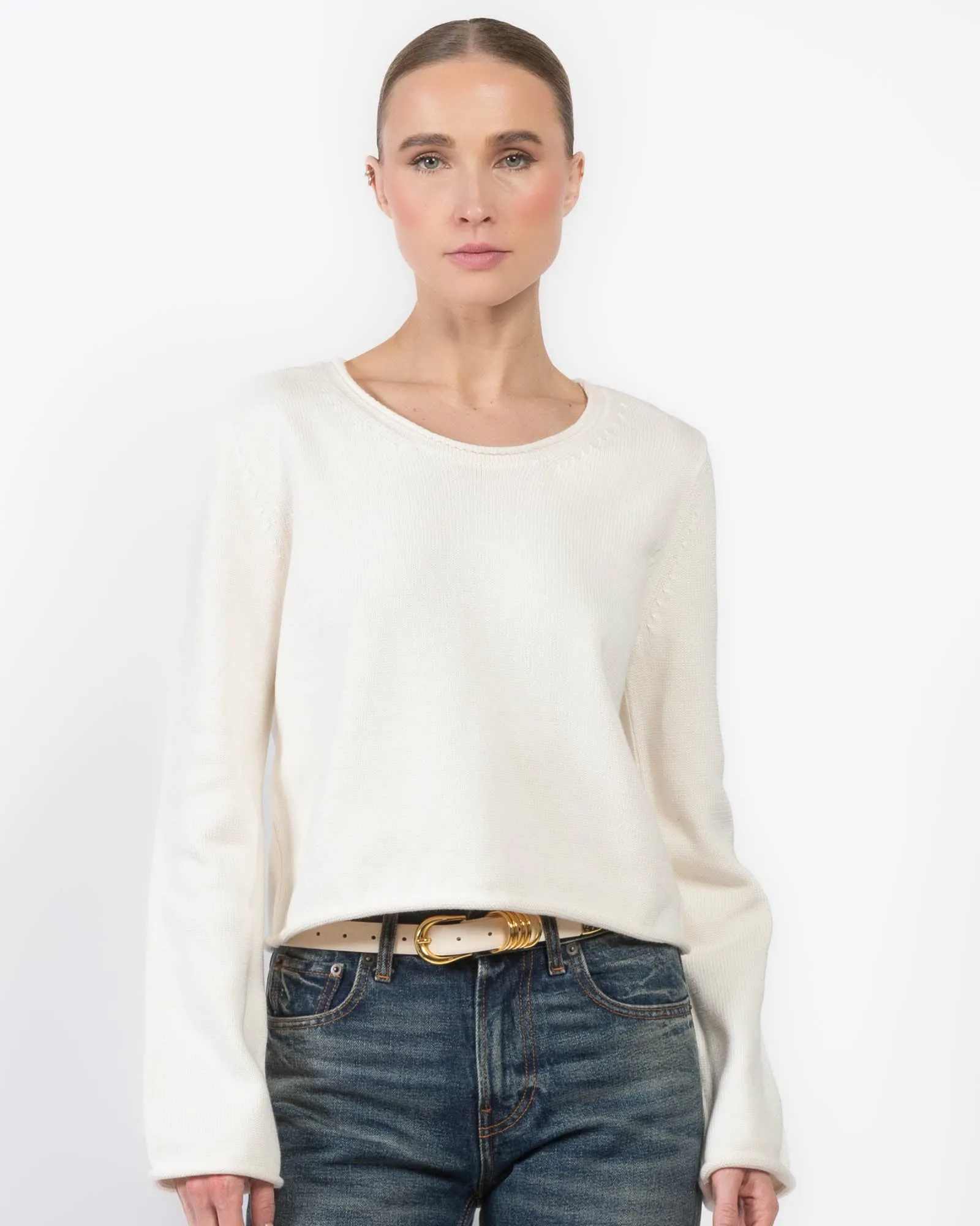 Roll Trim Crewneck sold by TNT Fashion