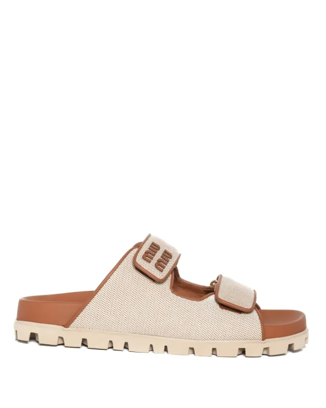 Canvas Strap Slides made by Miu Miu