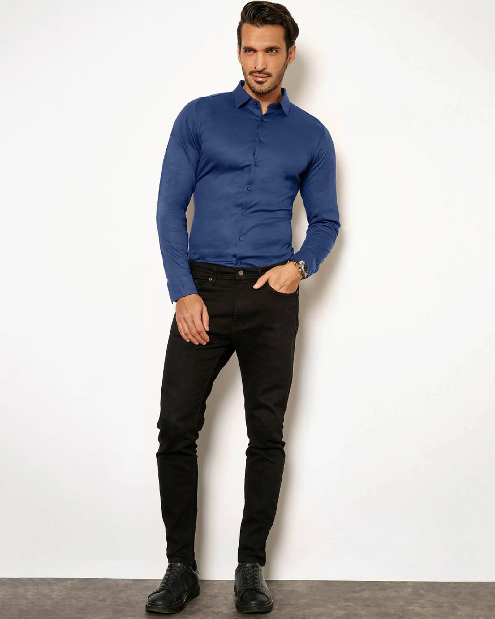 Long Sleeve Solid Pique Shirt sold by TNT Fashion product image thumbnail 2