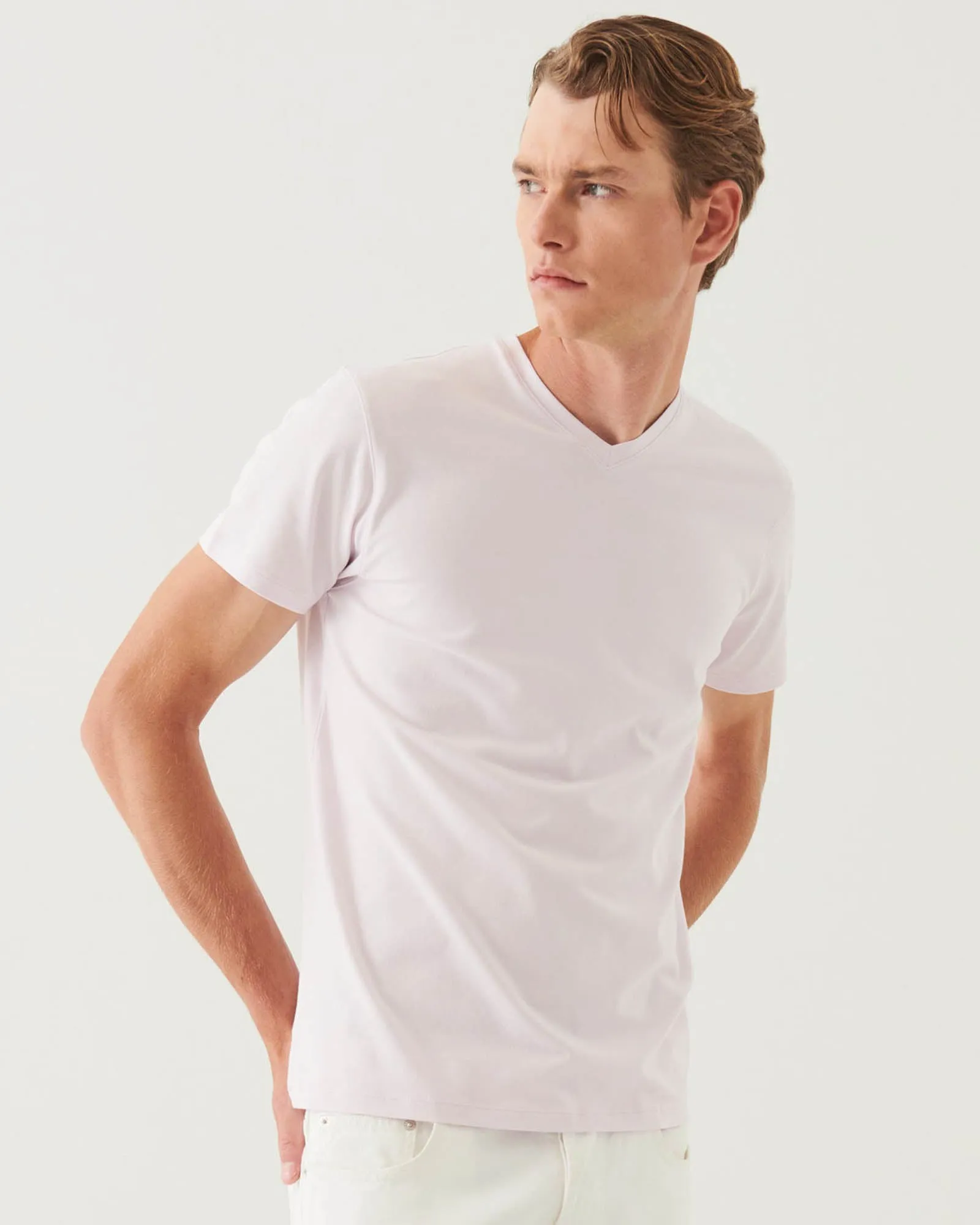 Short Sleeve V-Neck Stretch Tee sold by TNT Fashion product image thumbnail 3