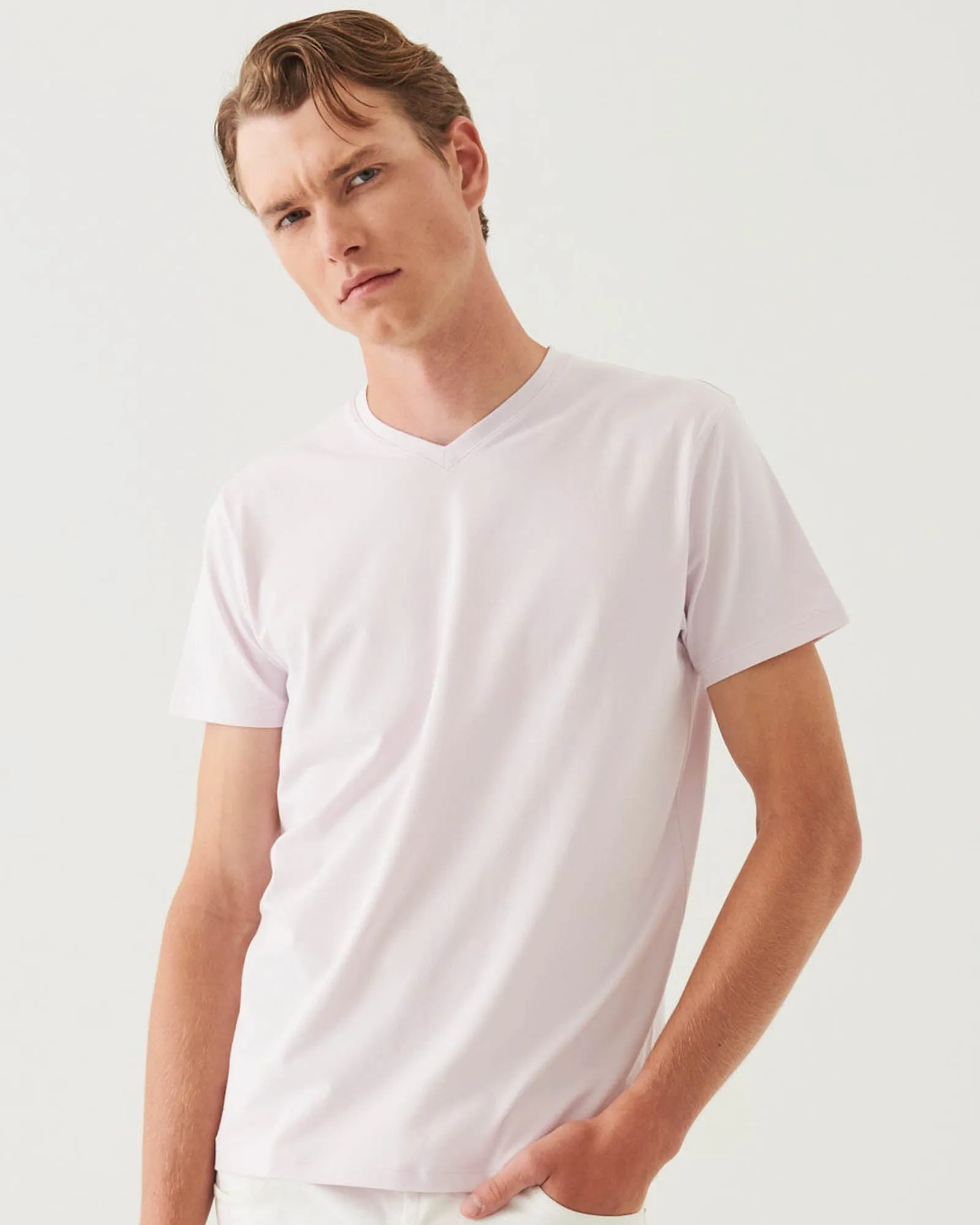 Short Sleeve V-Neck Stretch Tee sold by TNT Fashion