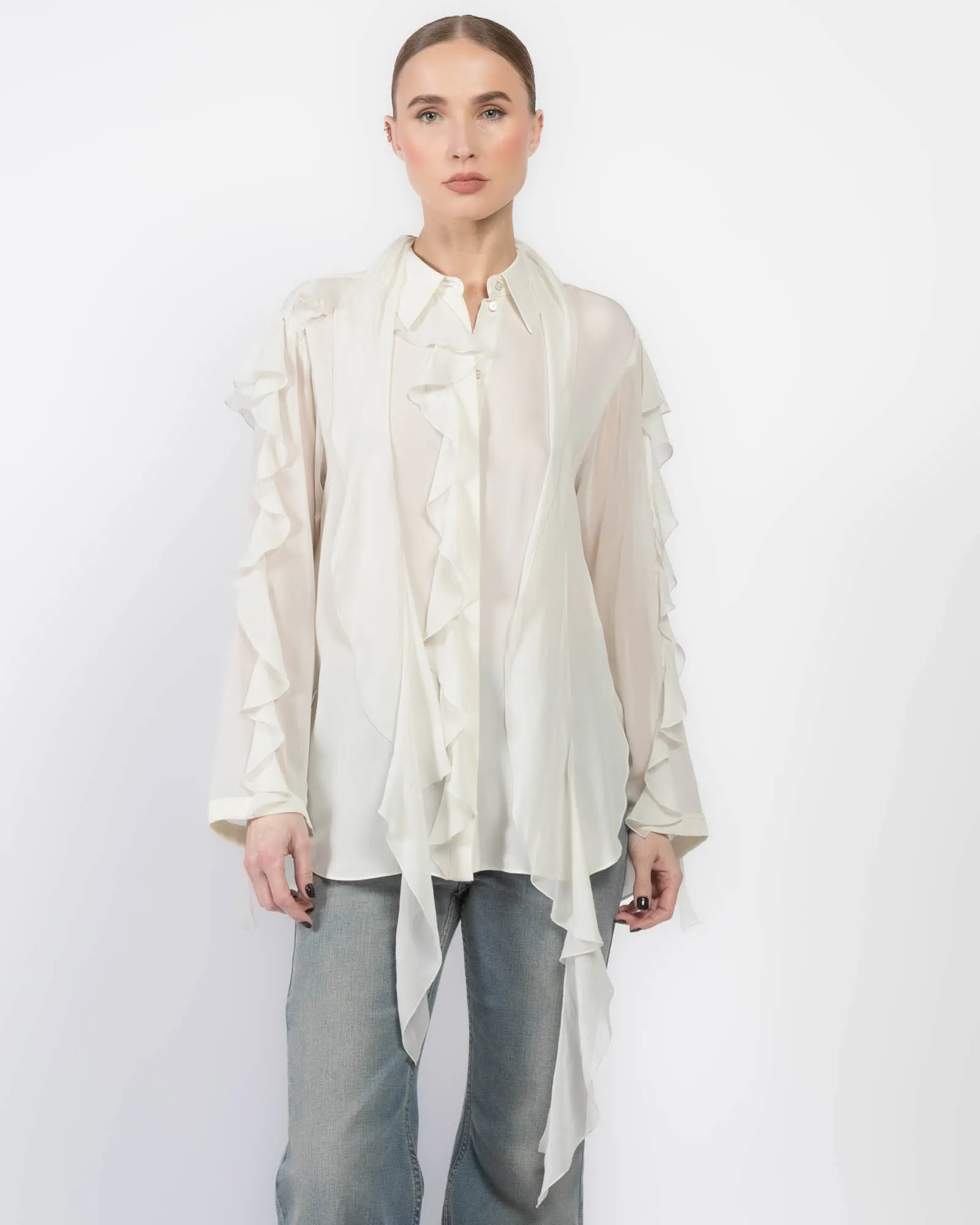 Sheer Twist Blouse sold by TNT Fashion