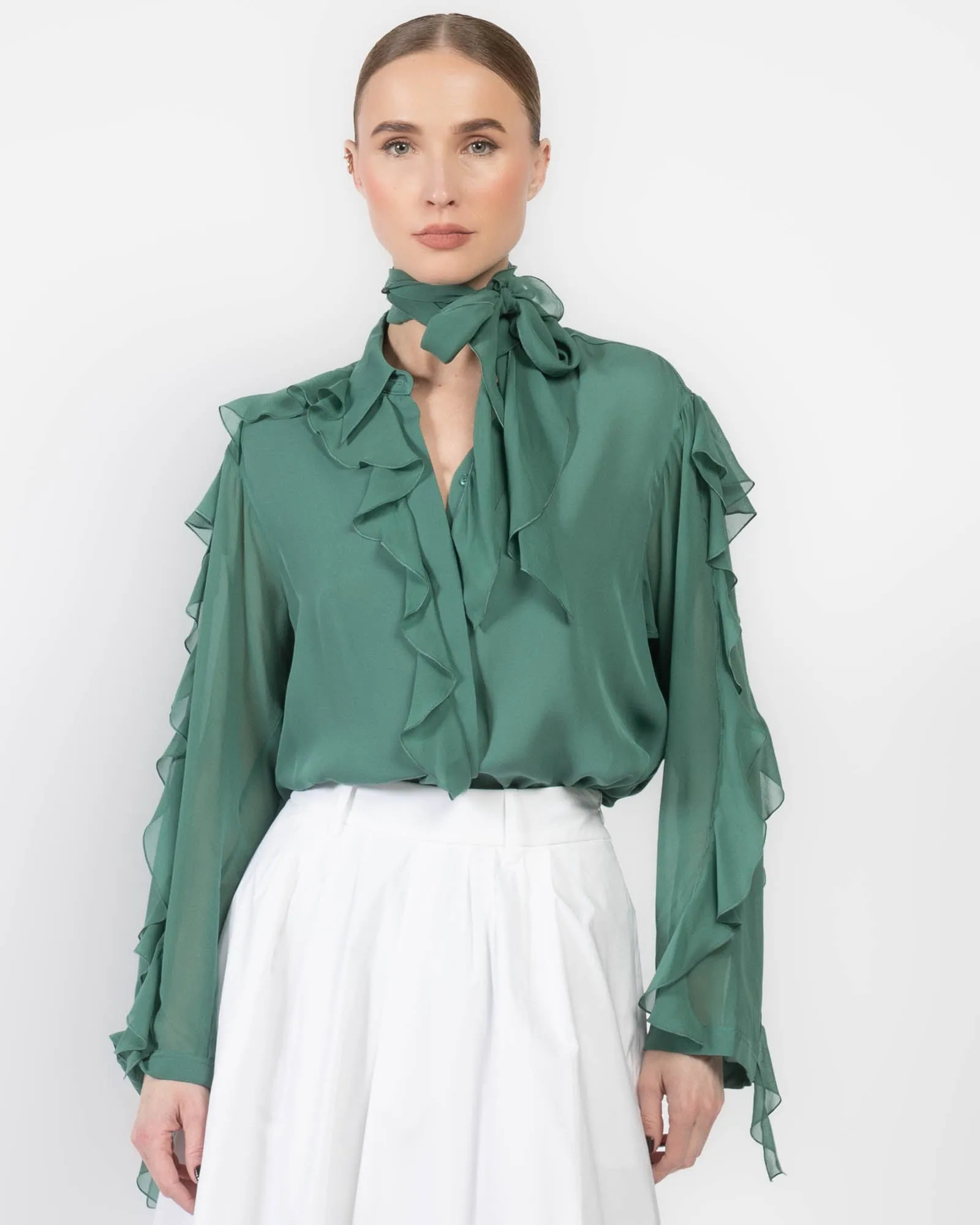 Sheer Twist Blouse sold by TNT Fashion