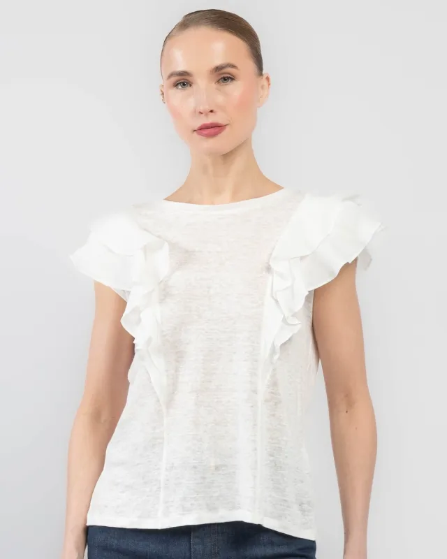 Illuminate Ruffle Tee sold by TNT Fashion