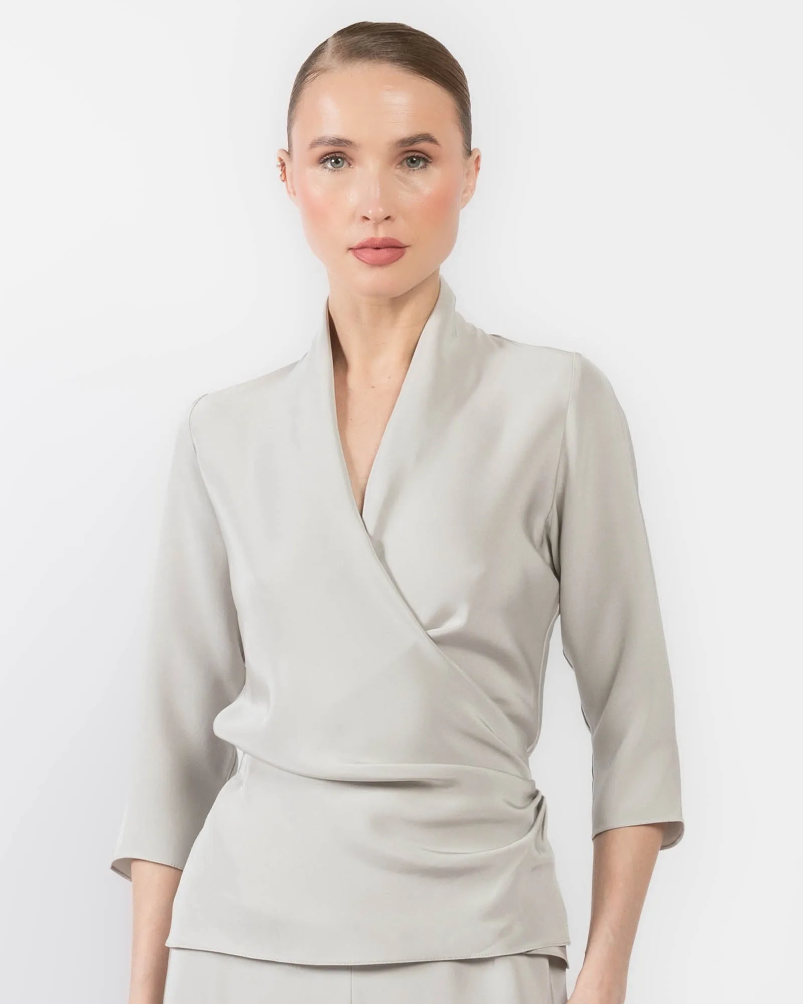 3/4 Sleeve Wrap Top sold by TNT Fashion