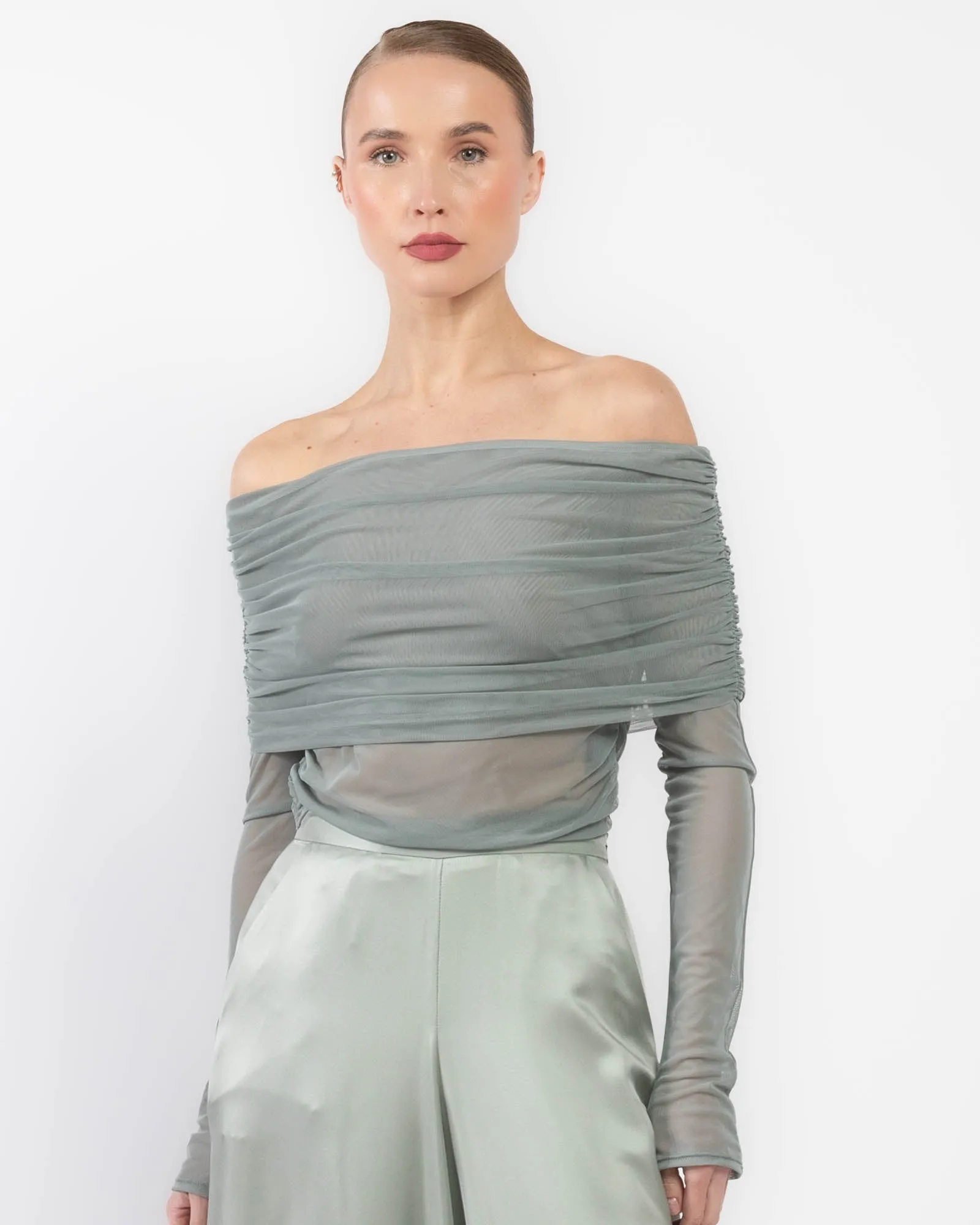 Mesh Off-Shoulder Top sold by TNT Fashion