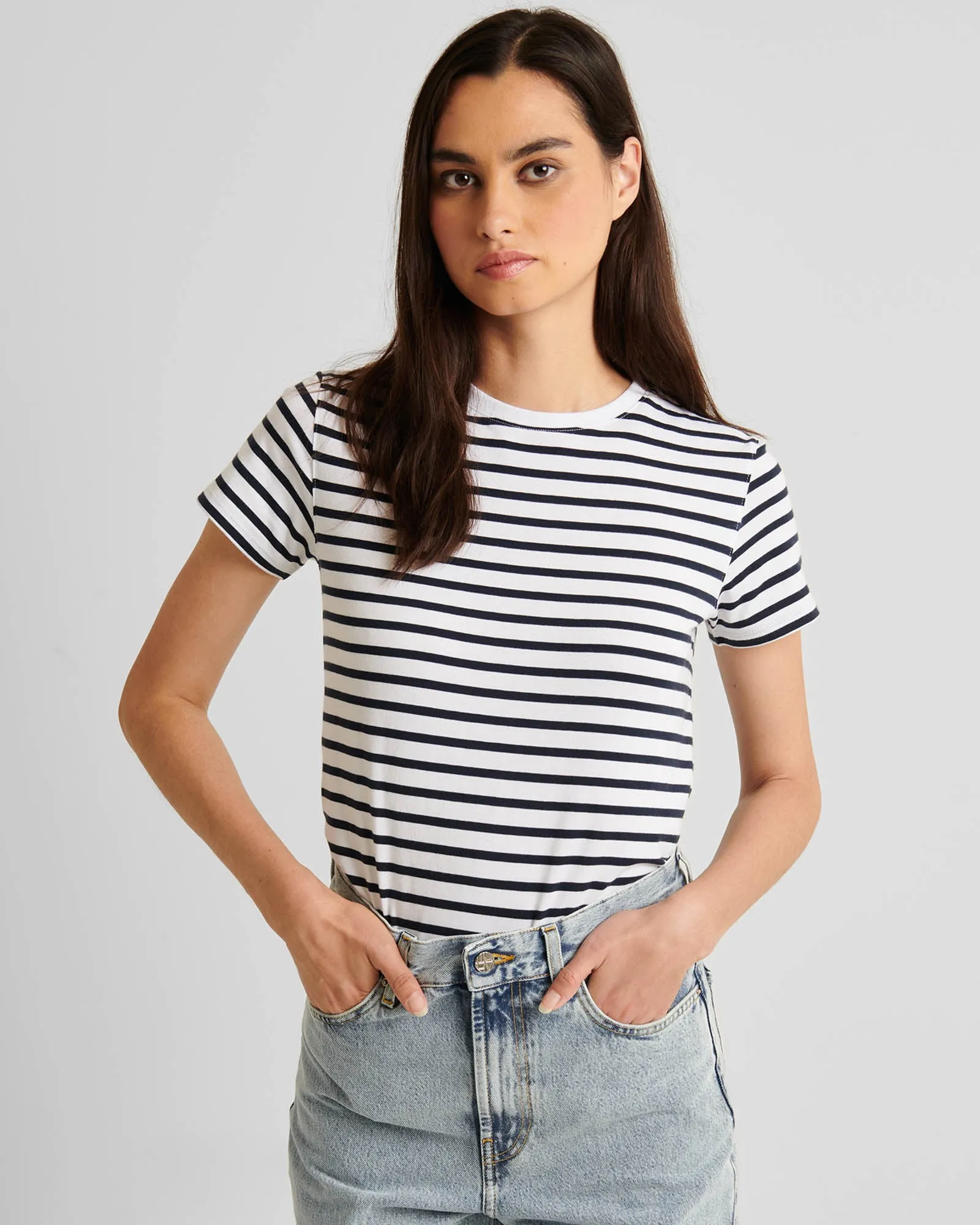 Short Sleeve Iconic Stripe Crew sold by TNT Fashion product image thumbnail 3
