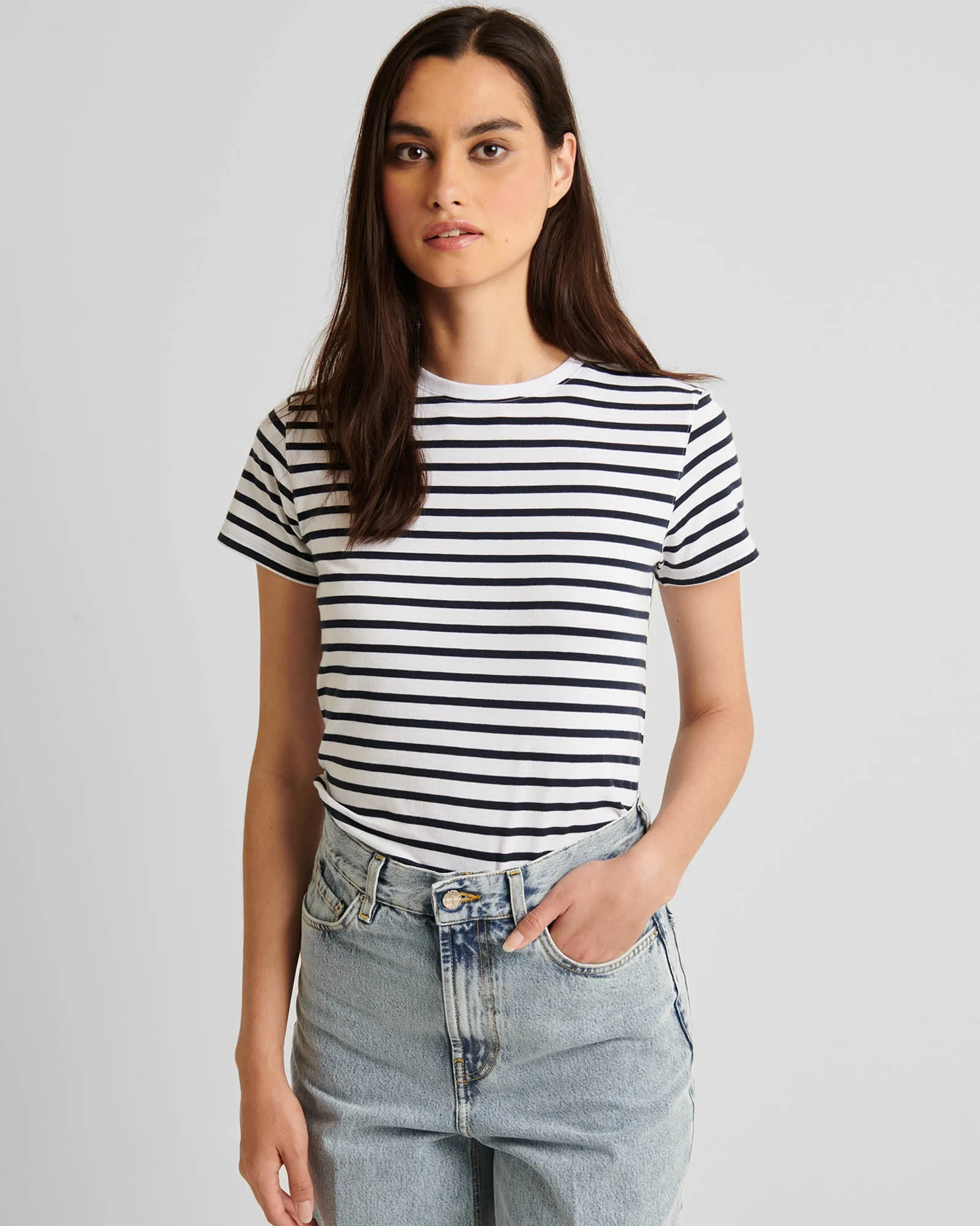 Short Sleeve Iconic Stripe Crew sold by TNT Fashion product image thumbnail 2