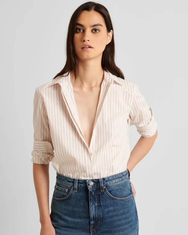 Long Sleeve Stripe Relax Shirt sold by TNT Fashion