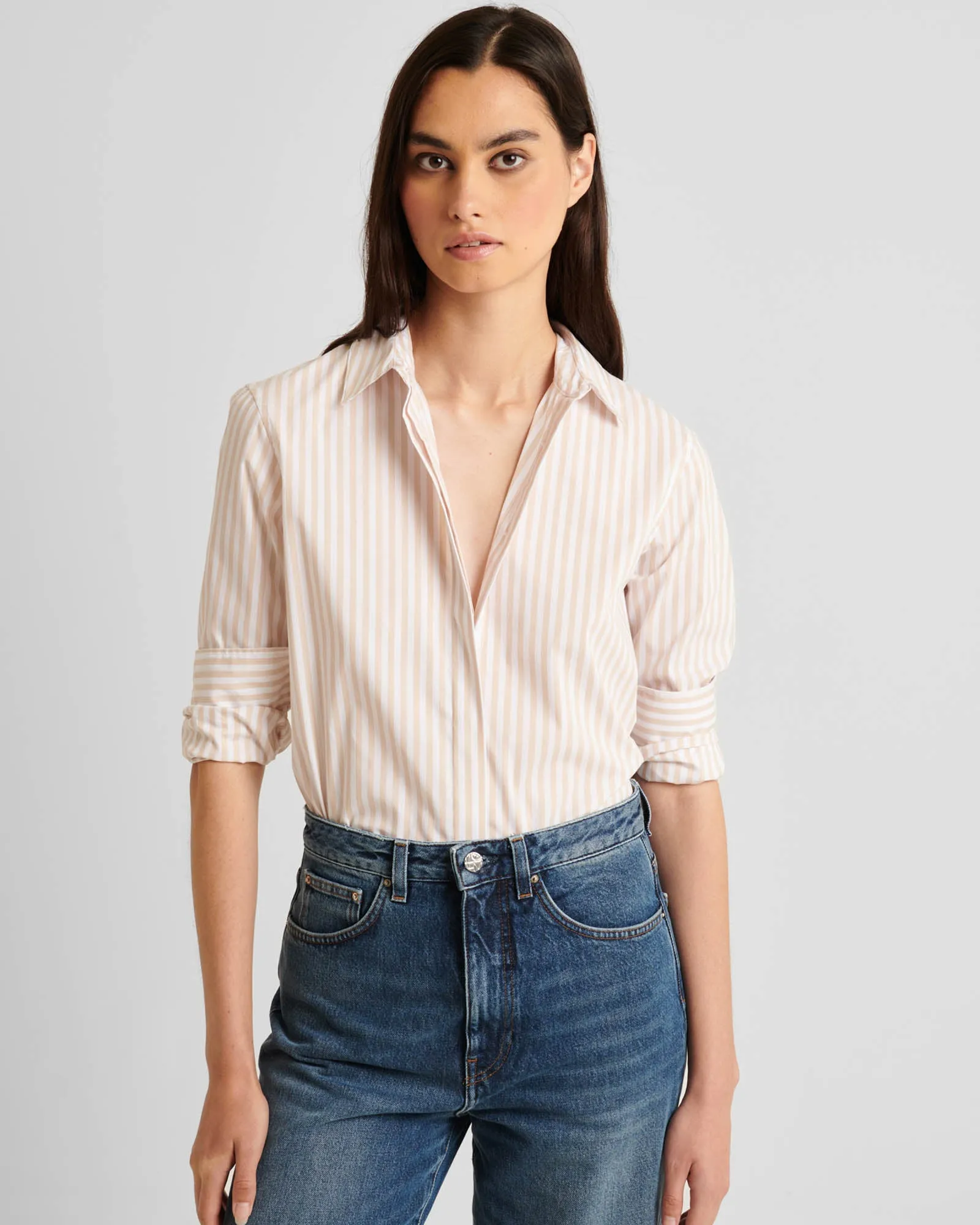 Long Sleeve Stripe Relax Shirt sold by TNT Fashion product image thumbnail 4