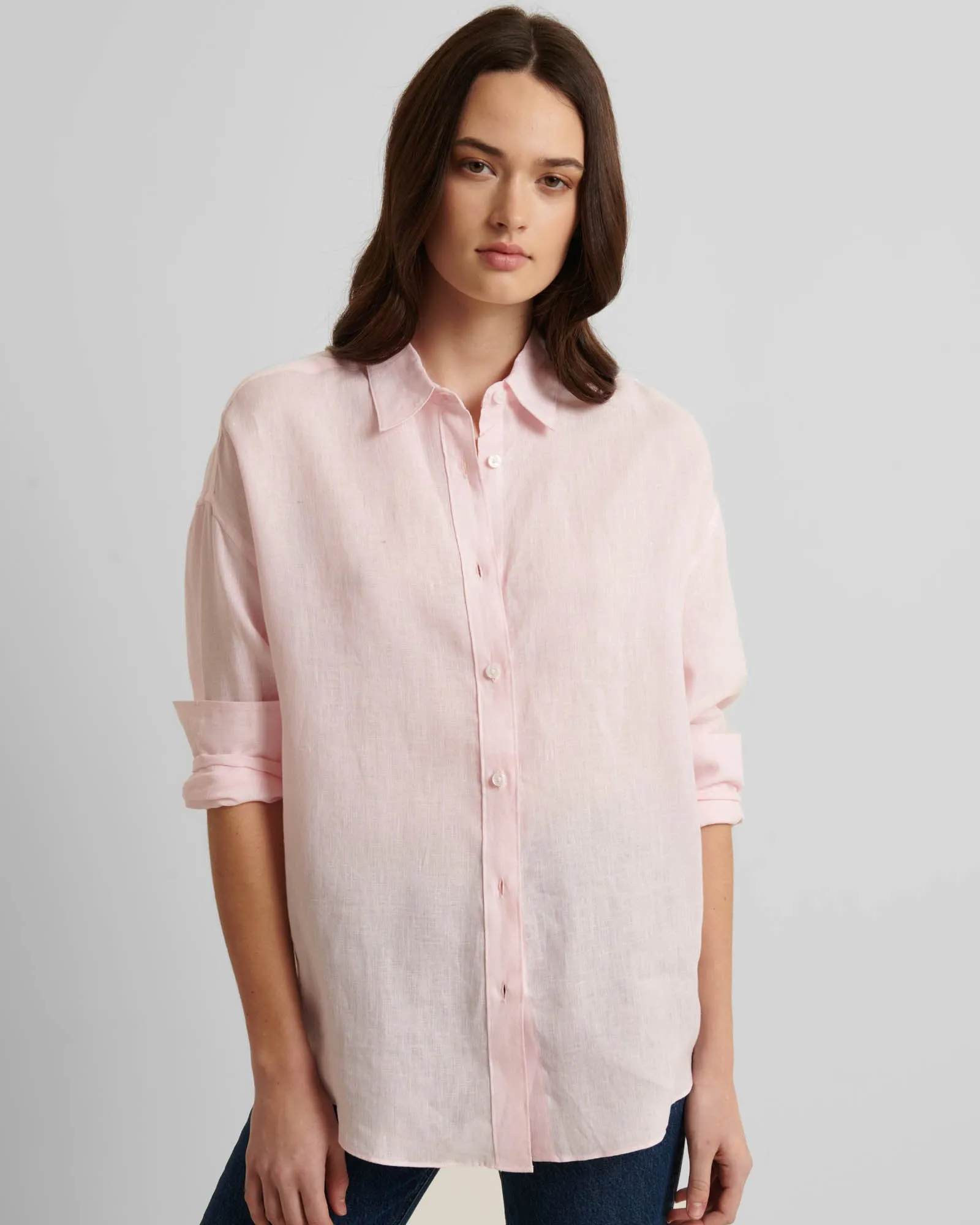 Long Sleeve Linen Boyfriend Shirt sold by TNT Fashion product image thumbnail 2