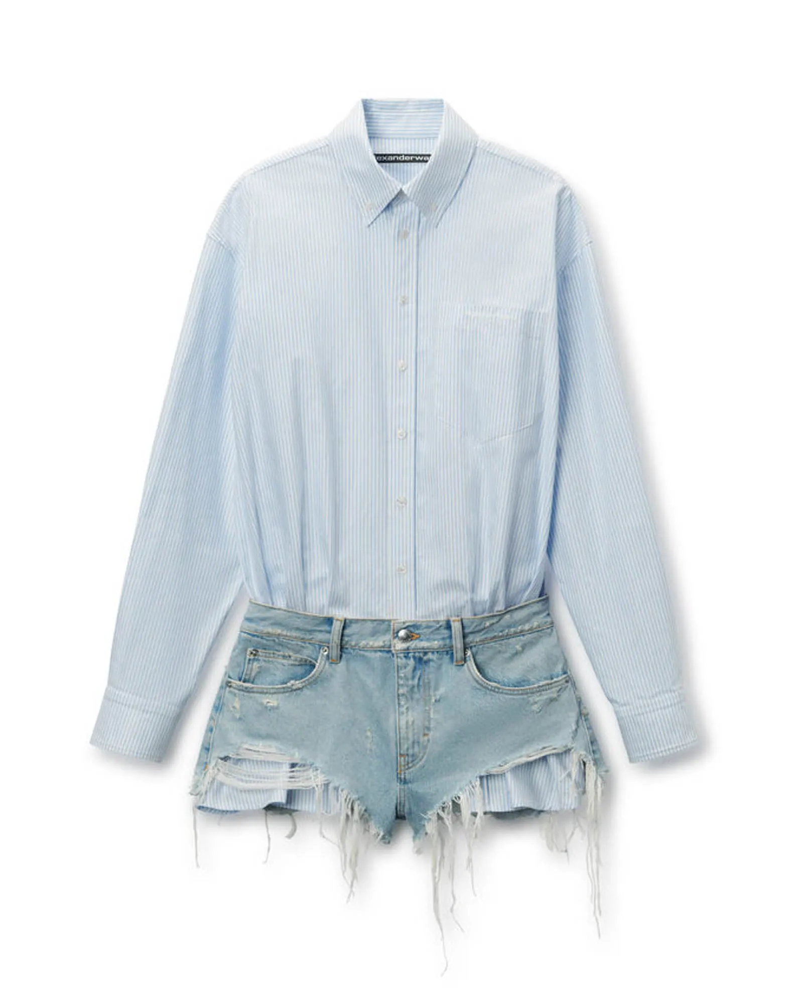 Shirt And Denim Shirt Romper sold by TNT Fashion