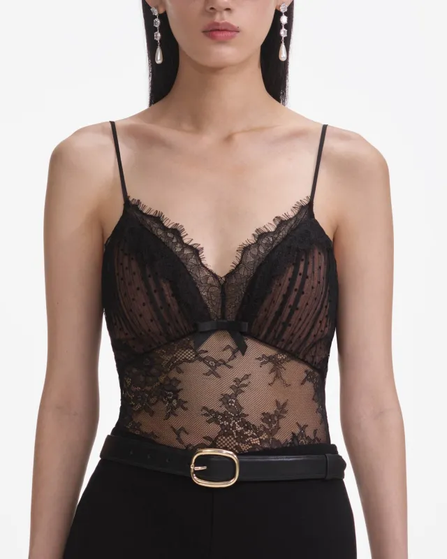 Dot Mesh Bodysuit made by Self-Portrait