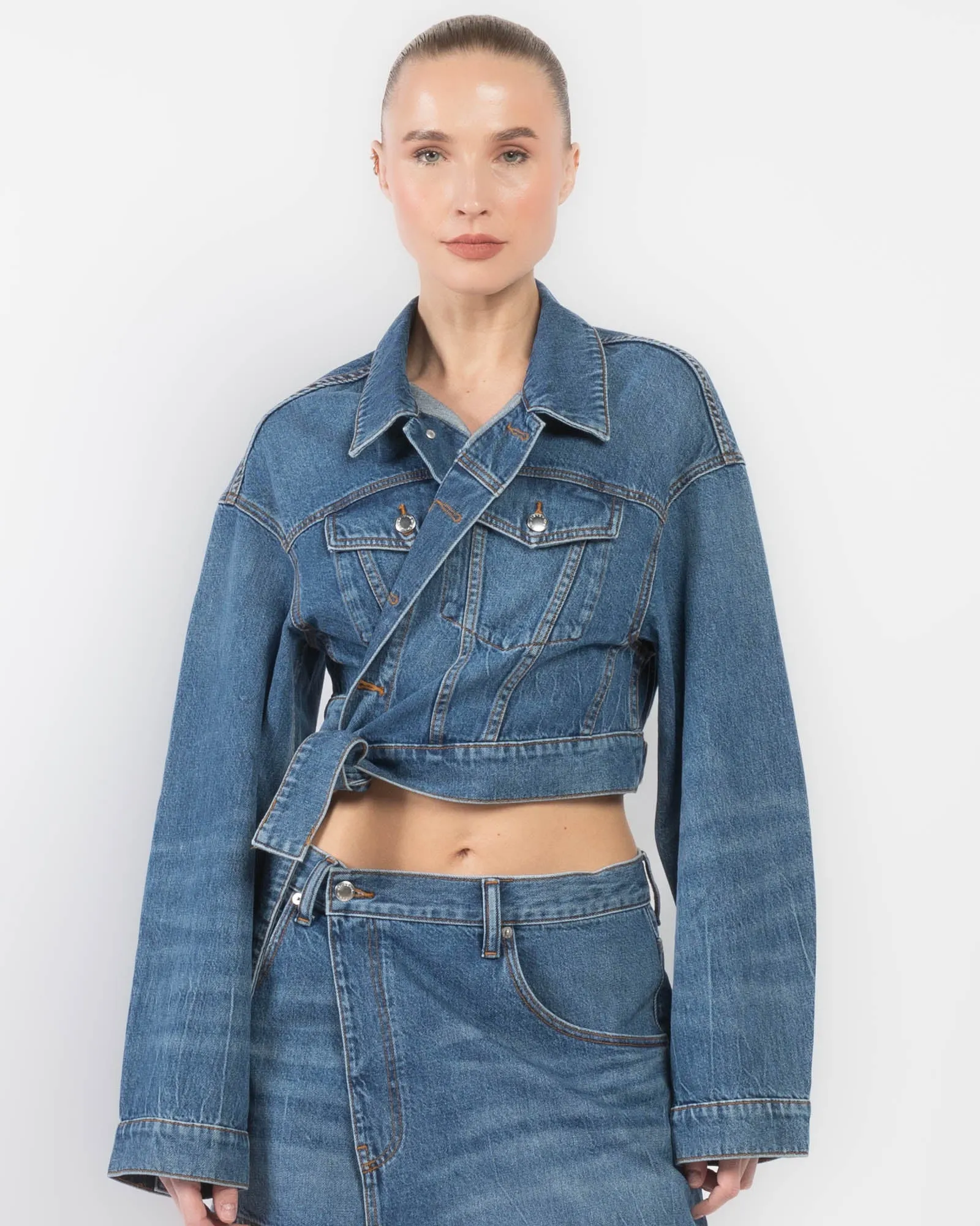 Wrap Trucker Jacket sold by TNT Fashion