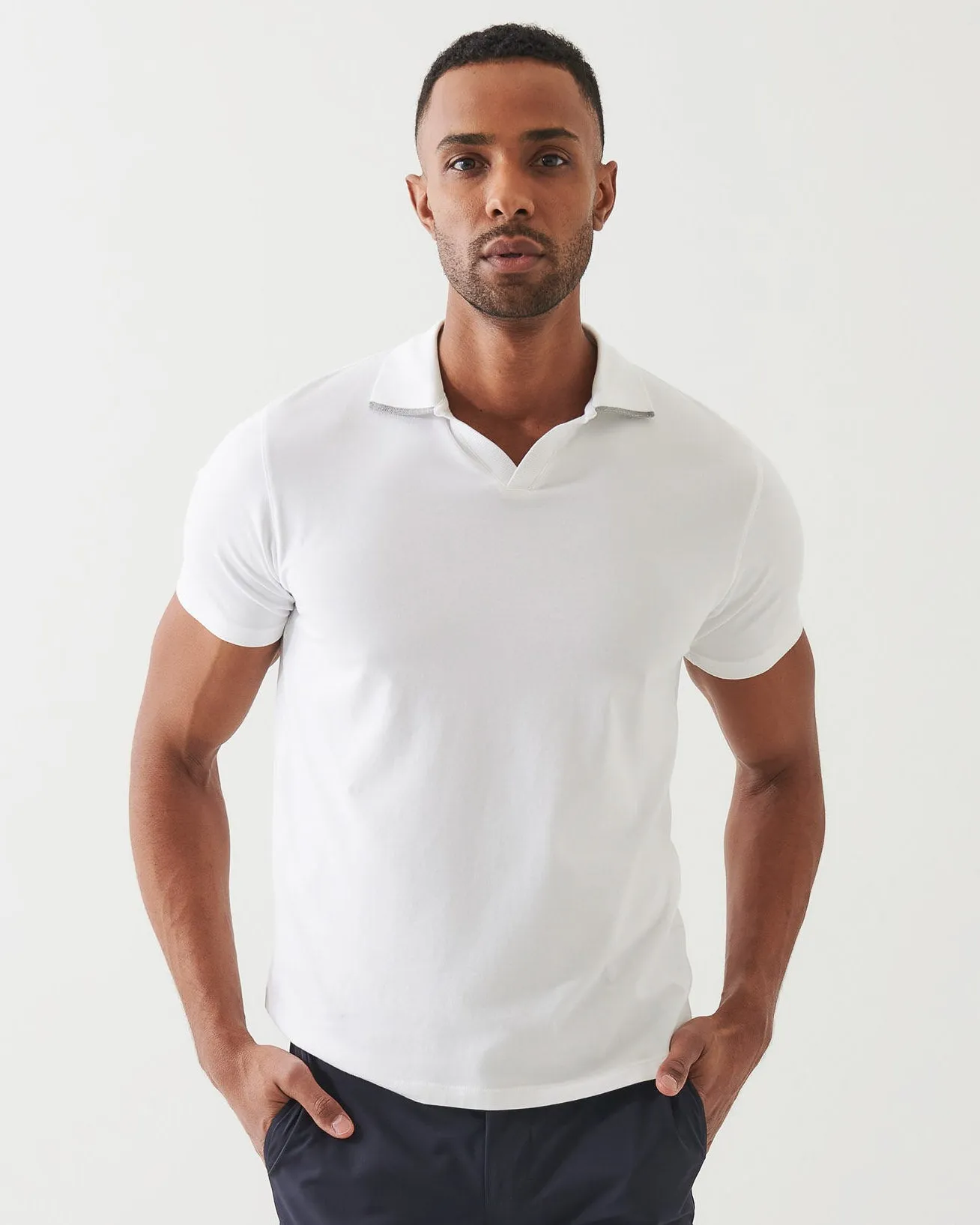 Stretch Tipped Open Polo sold by TNT Fashion