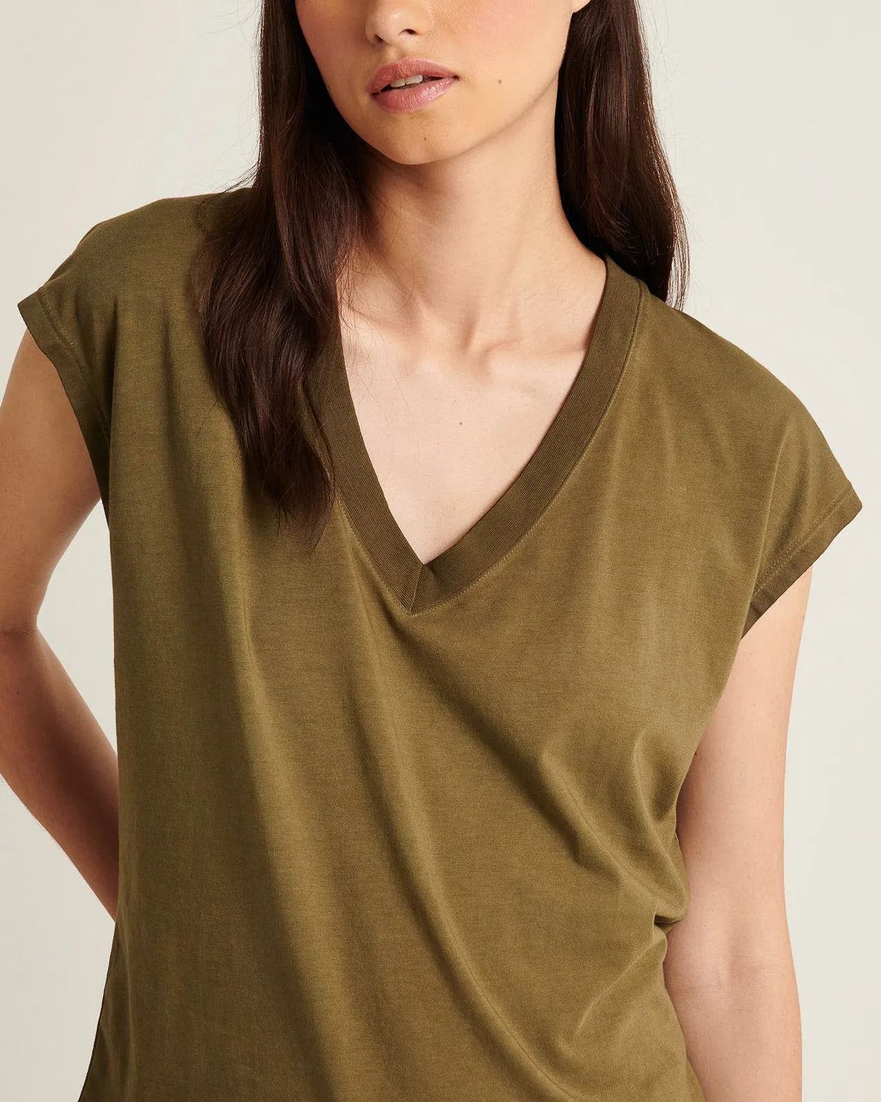Short Sleeve V-Neck Dolman Tee sold by TNT Fashion product image thumbnail 3