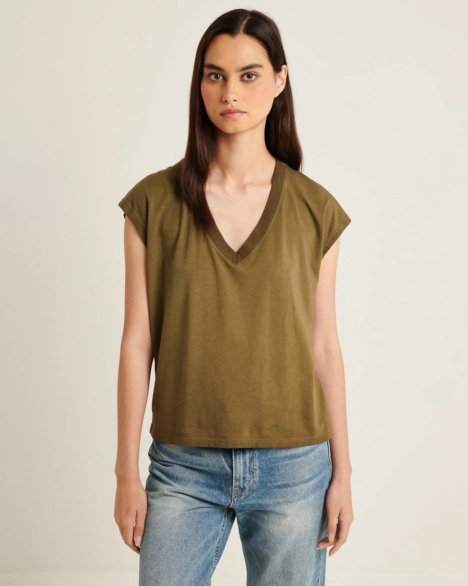 Short Sleeve V-Neck Dolman Tee sold by TNT Fashion product image thumbnail 2