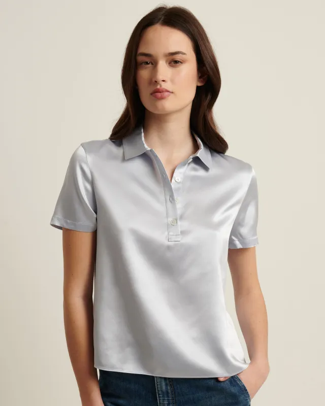 Short Sleeve Silk Satin Polo sold by TNT Fashion