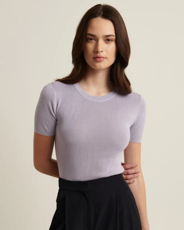 Silk Cashmere Ribbed T-Shirt sold by TNT Fashion